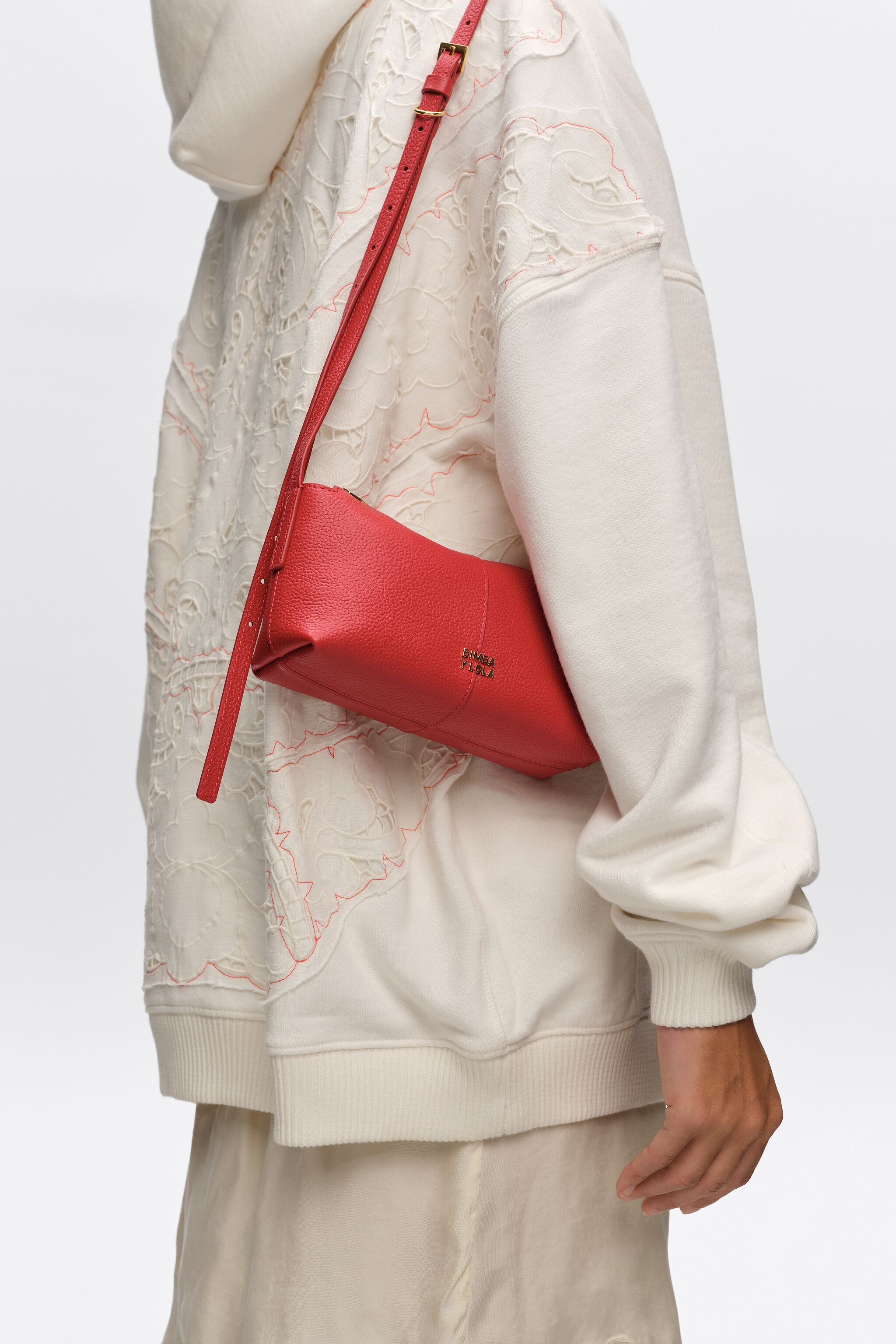 Bolso mini de cuero rojo