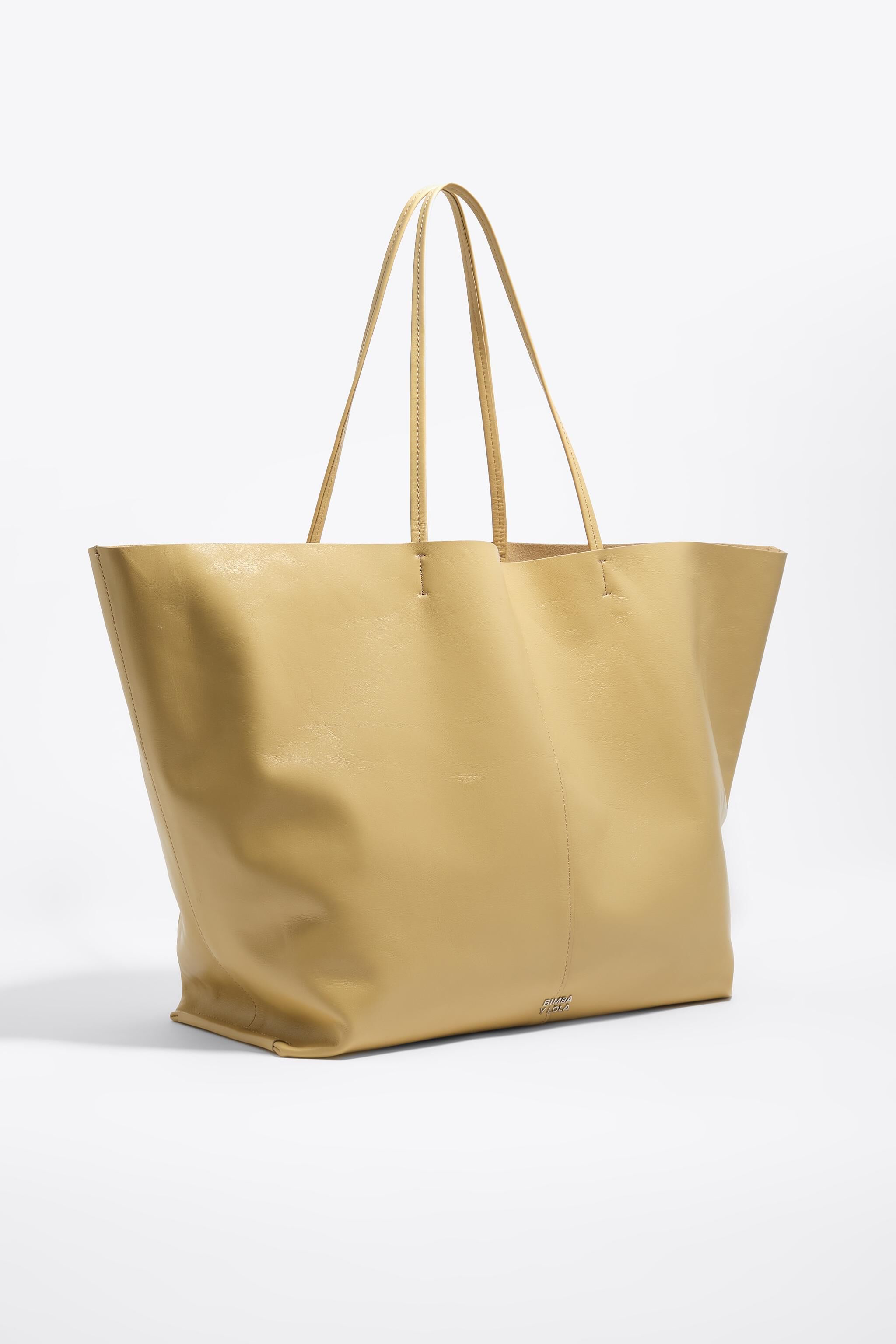 Bolso maxi de cuero con textura de avena