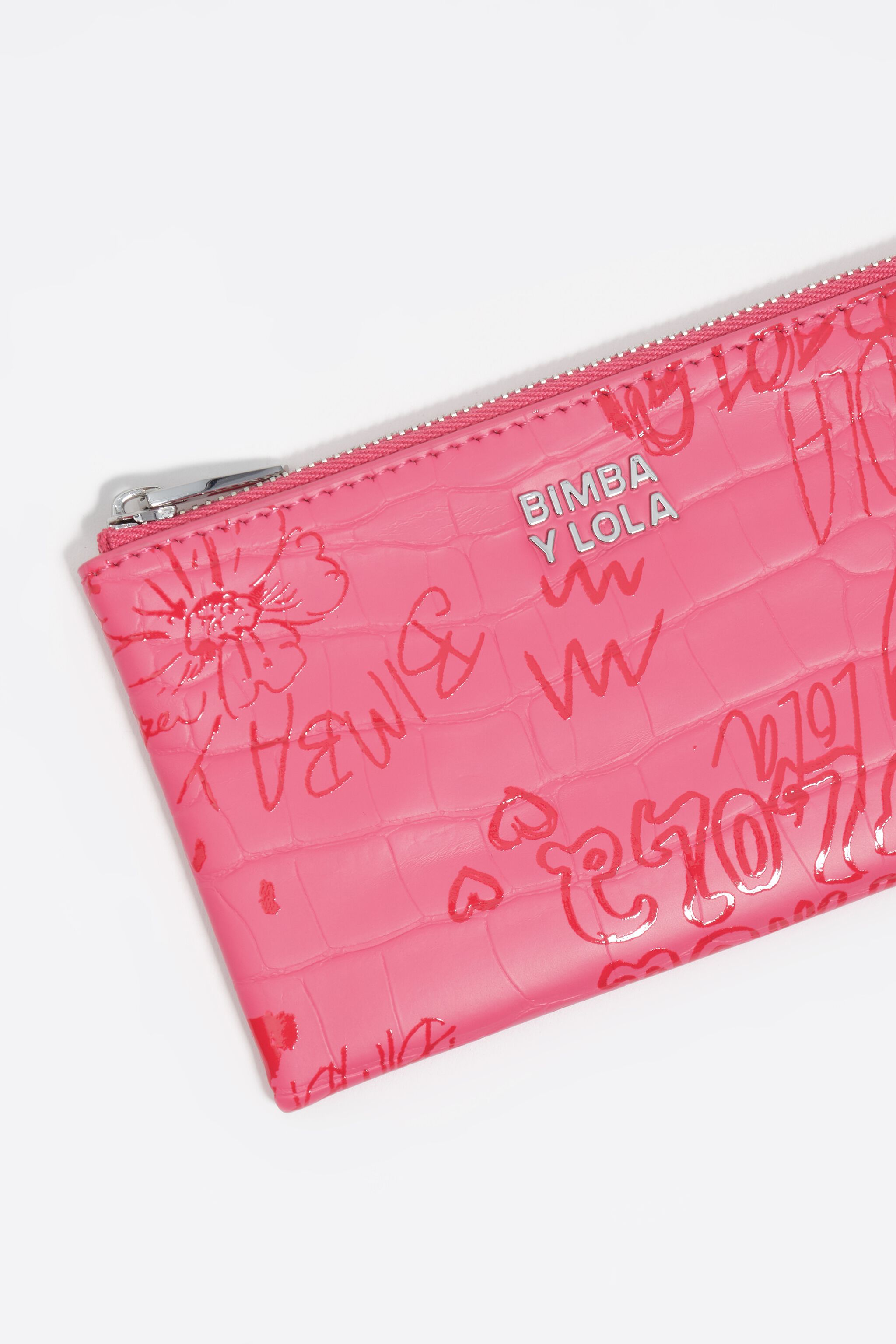 Billetera de monedas con logotipo de BIMBA en rosa fresa