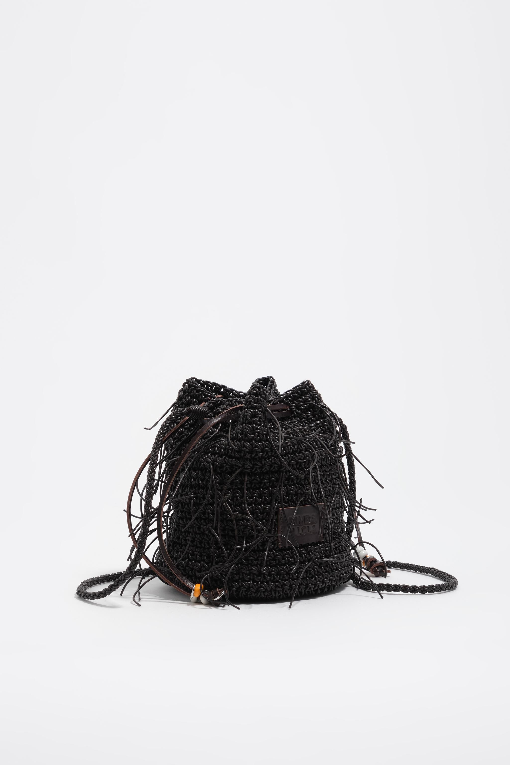 Bolso mini de cuero trenzado