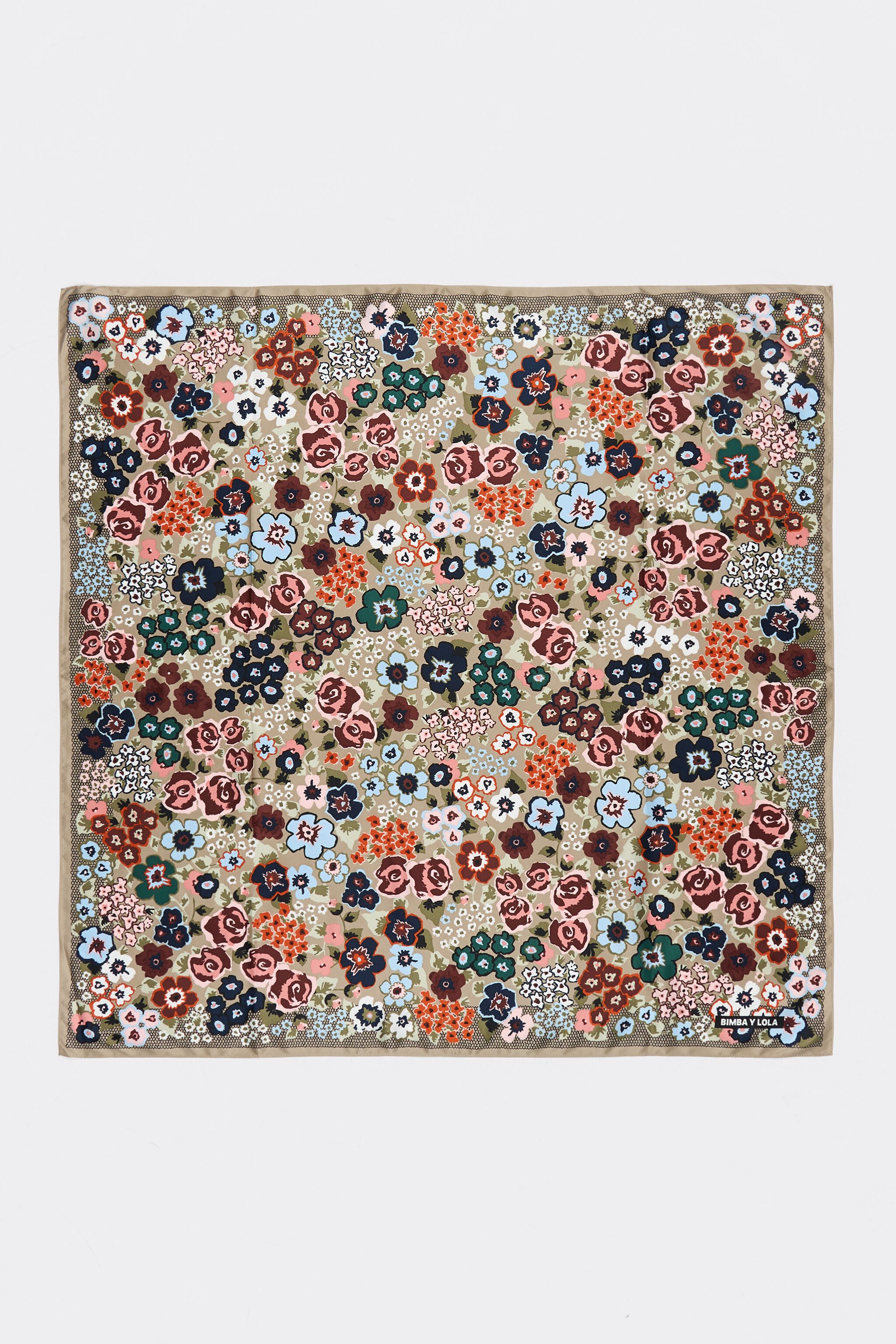 Pañuelo de jardín de flores taupe