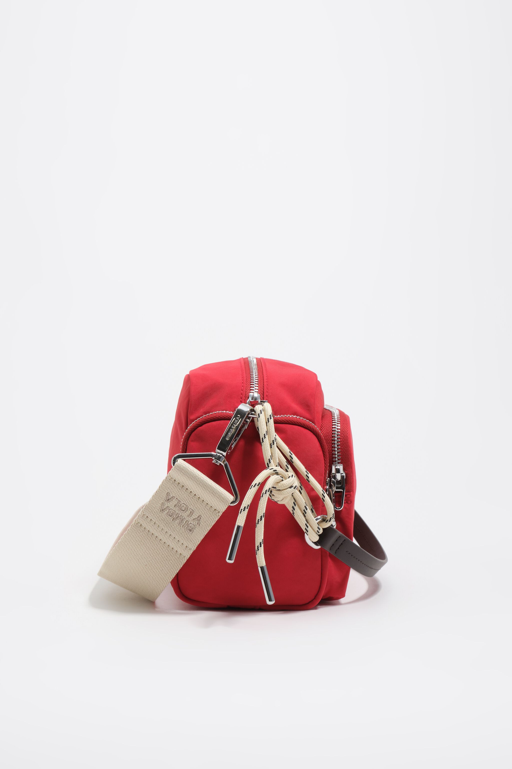 Bolsa de bolsillo de nailon rojo mediano