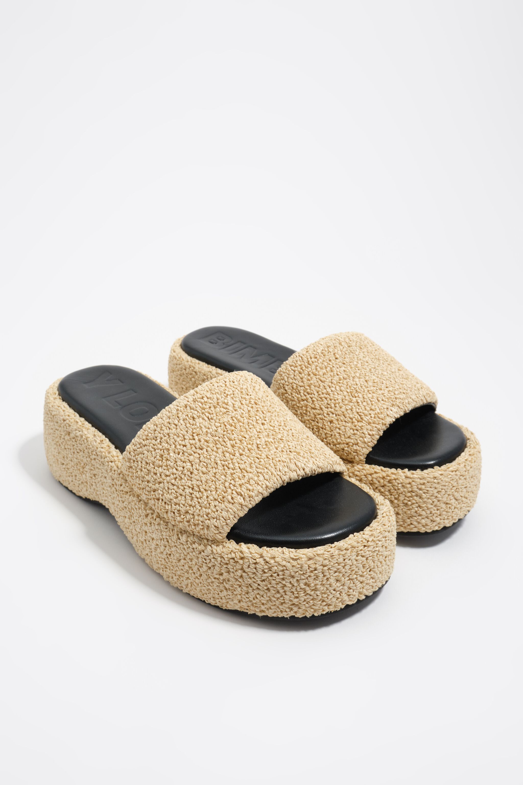Sandal de plataforma de tela natural