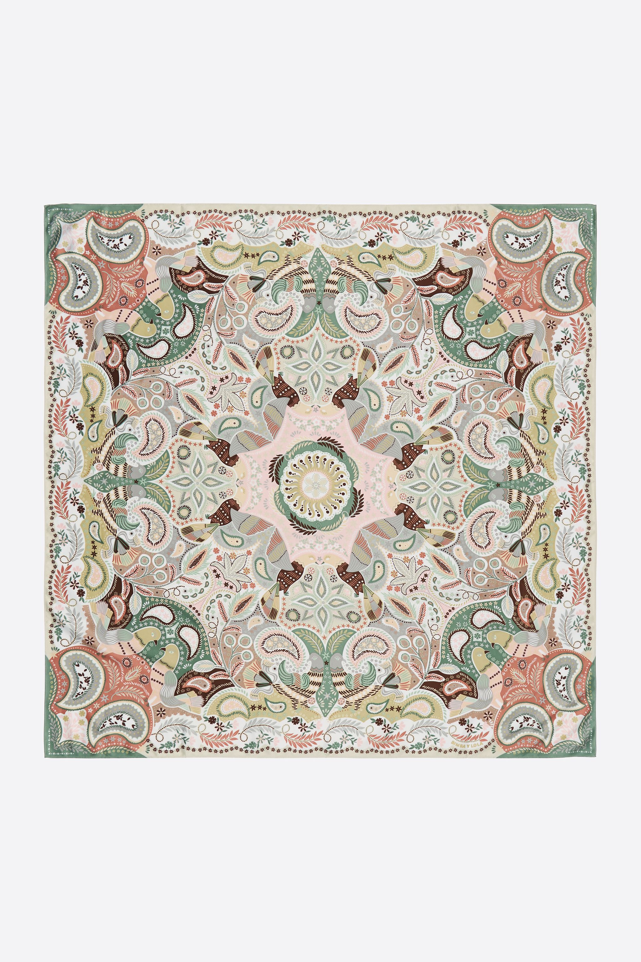 Pashmina de paisley con efecto espejo gris