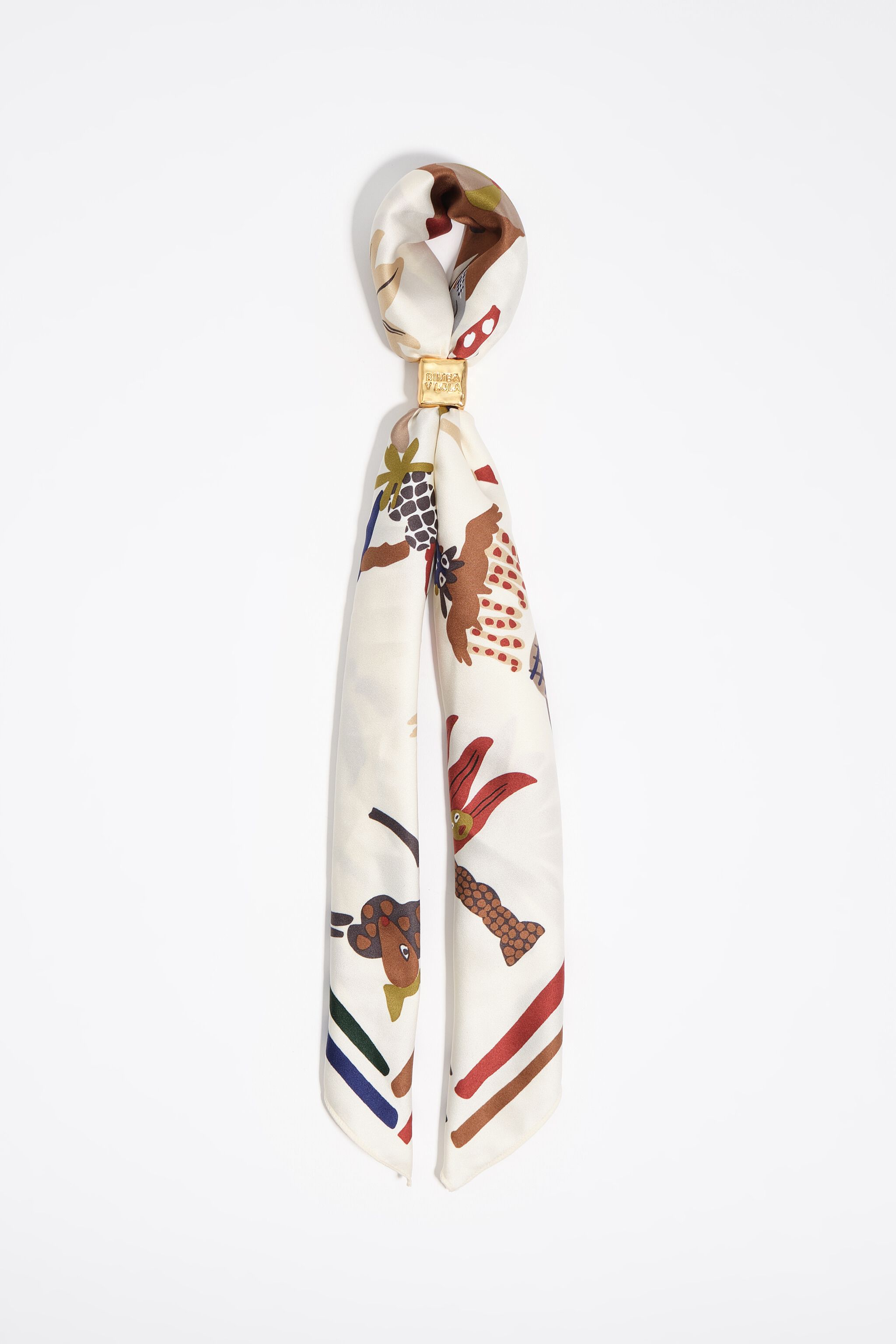 Collar de bolso de pañuelo de isla beige