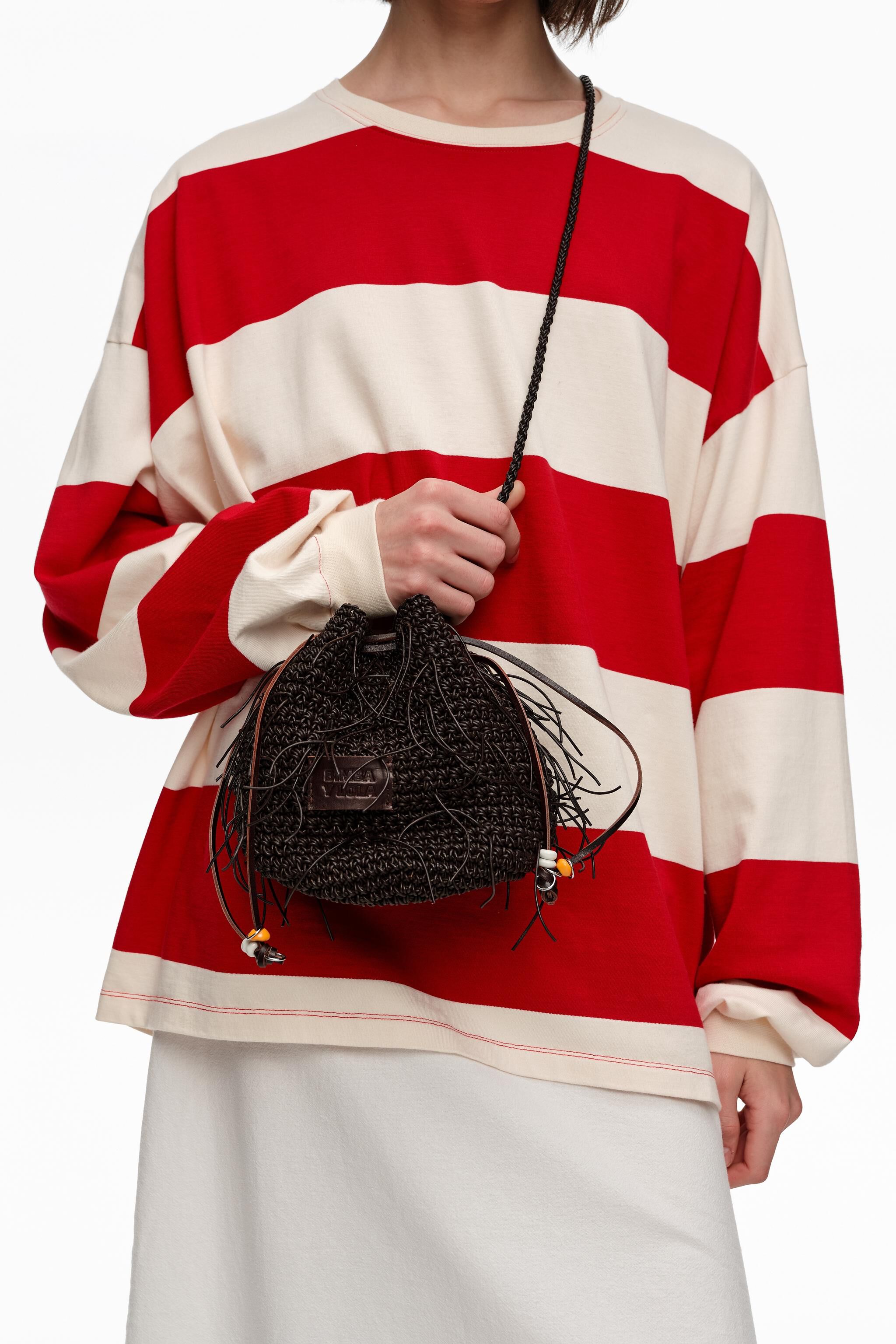 Bolso mini de cuero trenzado