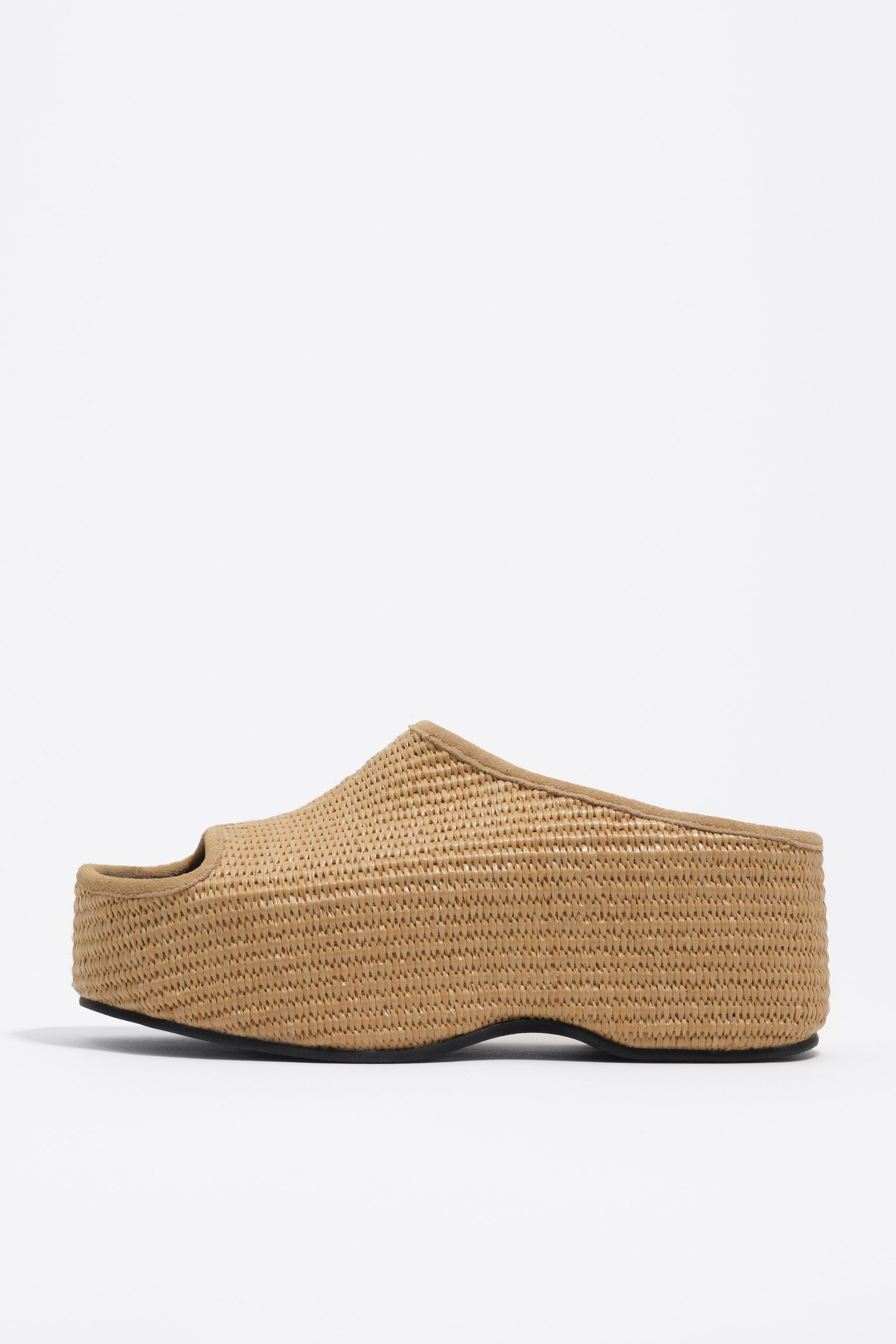 Sandal de plataforma de rafia natural