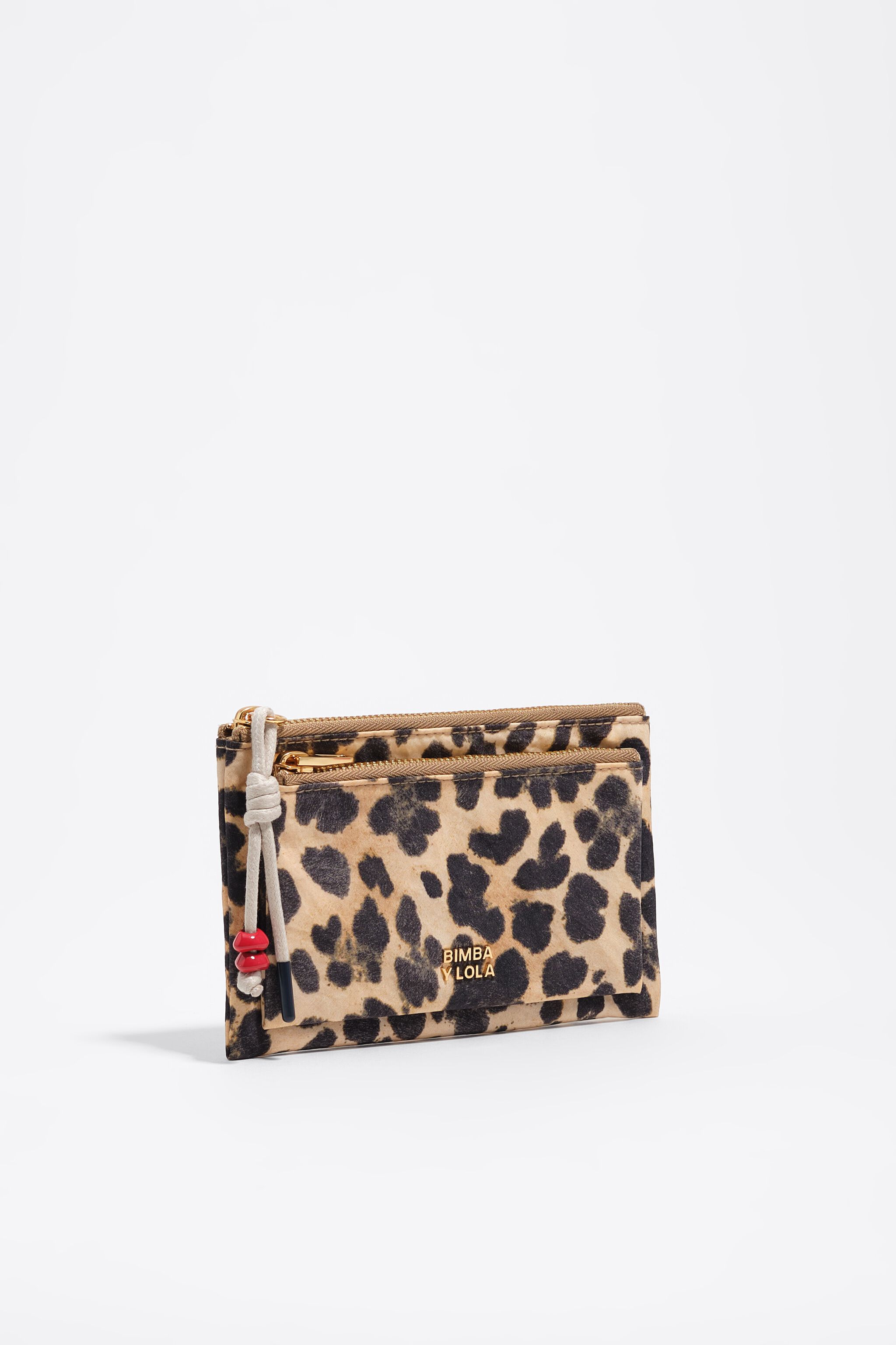 Bolso de nylon con estampado de leopardo natural