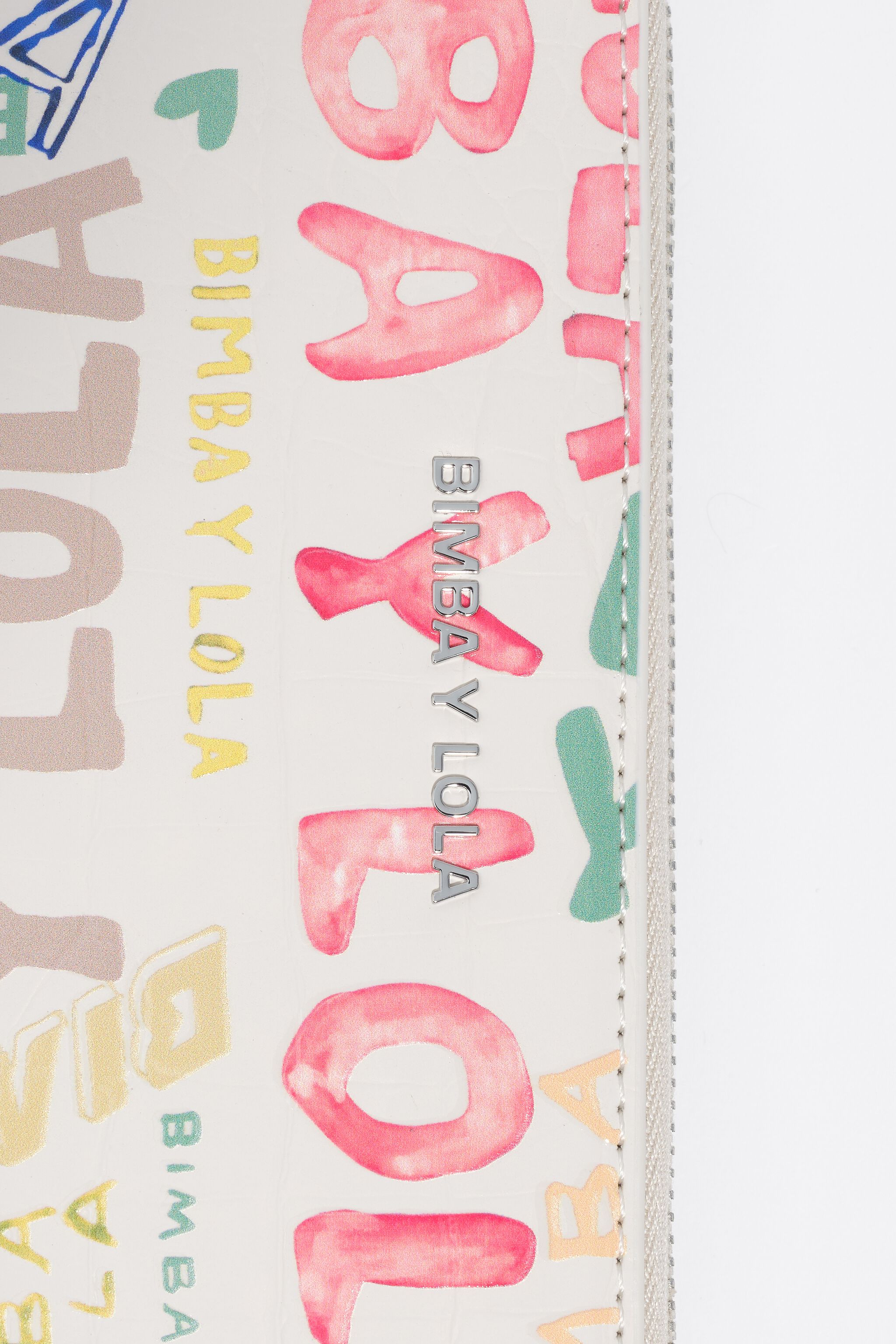 Billetera horizontal de marfil medio con logotipos BIMBA
