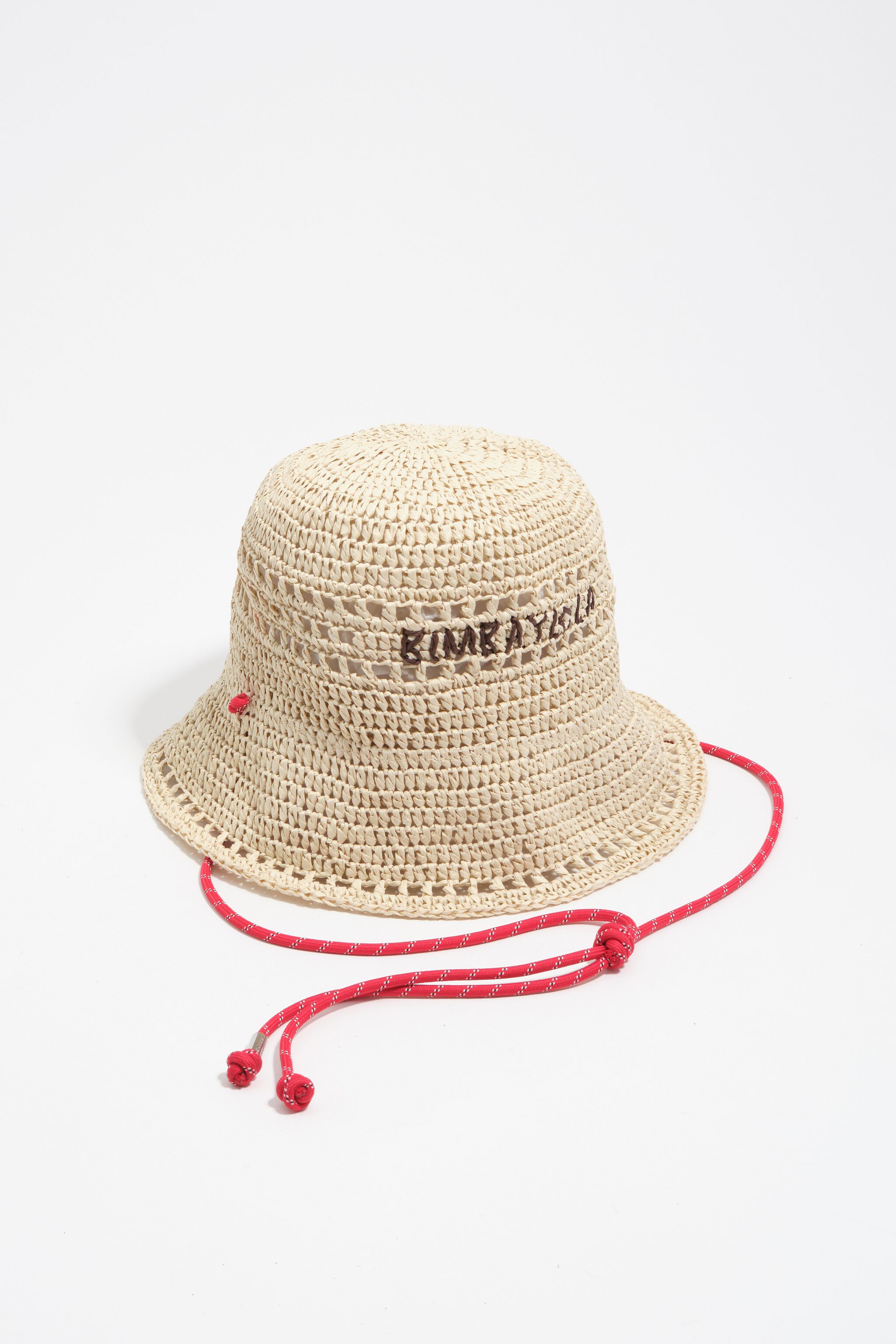 Sombrero de rafia de papel natural con cordón