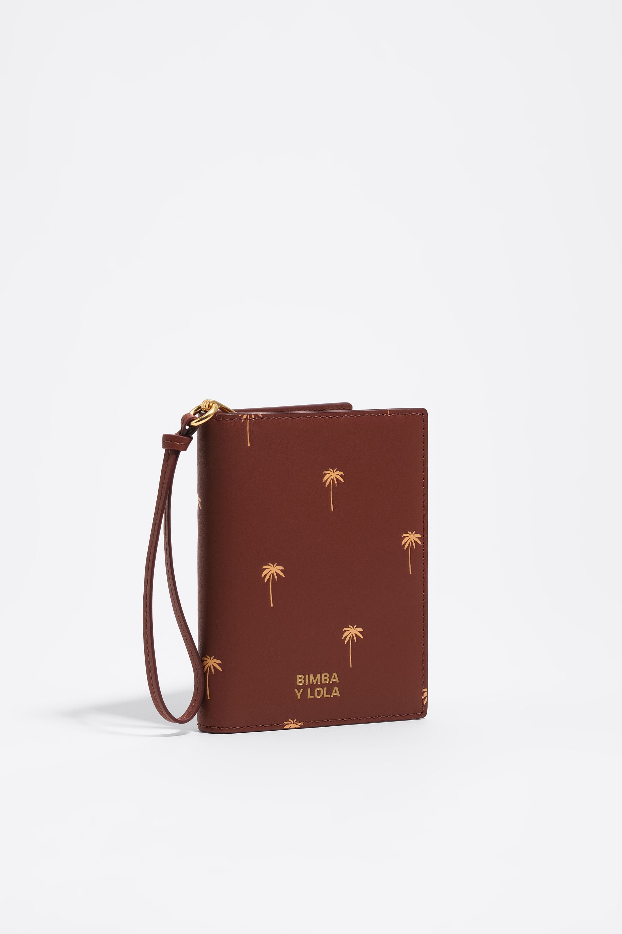 Funda de pasaporte de cuero de nogal
