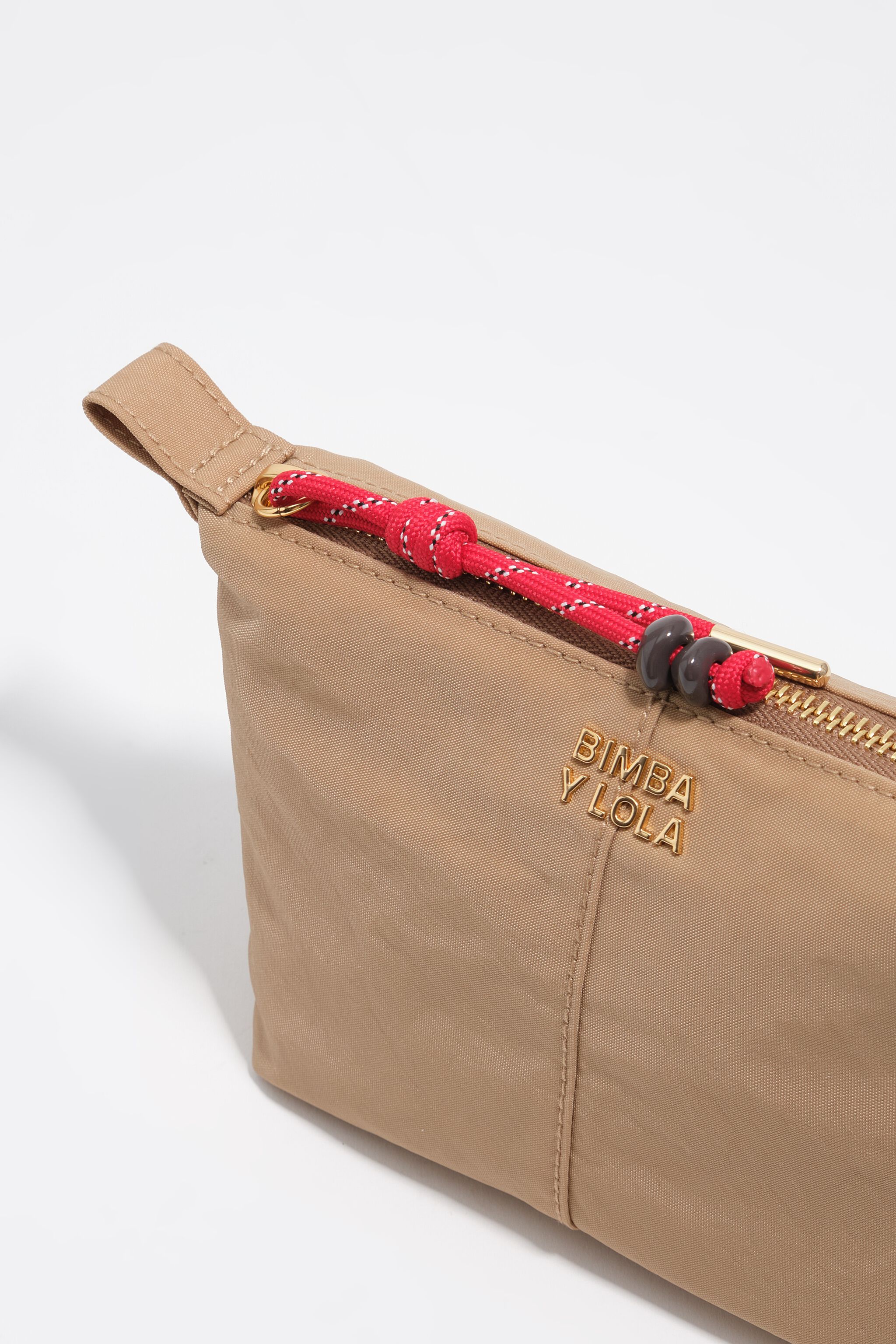 Estuche de maquillaje Trapecio de nylon Camel