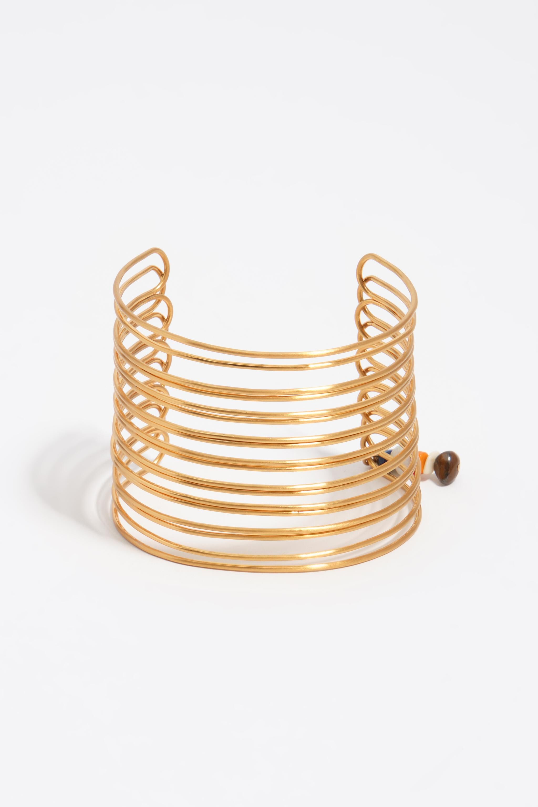 Pulsera para antebrazo con bandas con textura de oro envejecido