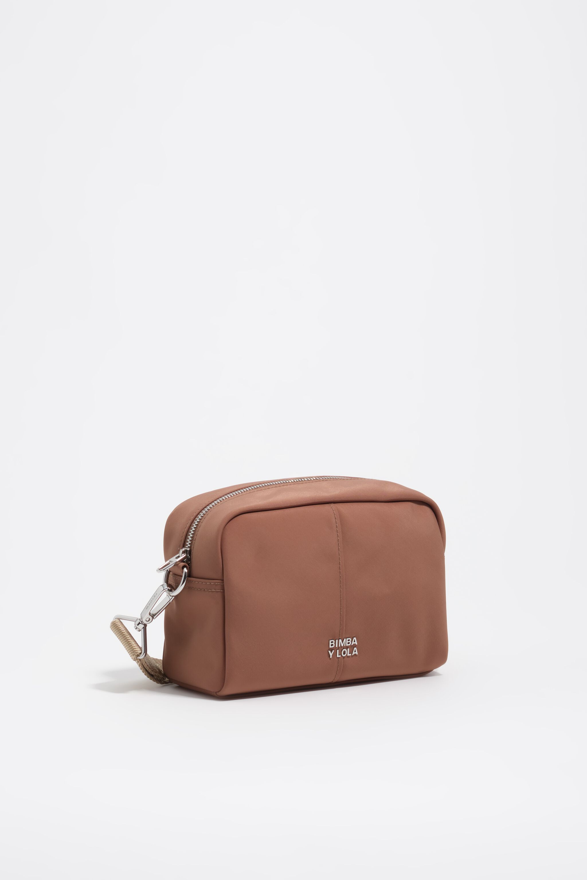 Bolso cruzado de nailon marrón