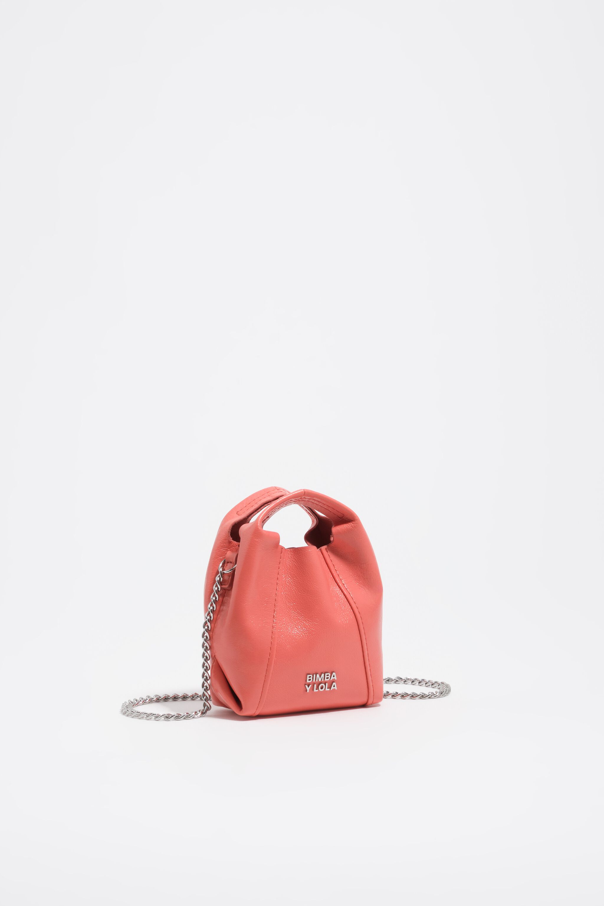 Bolso de papel de microcuero coral