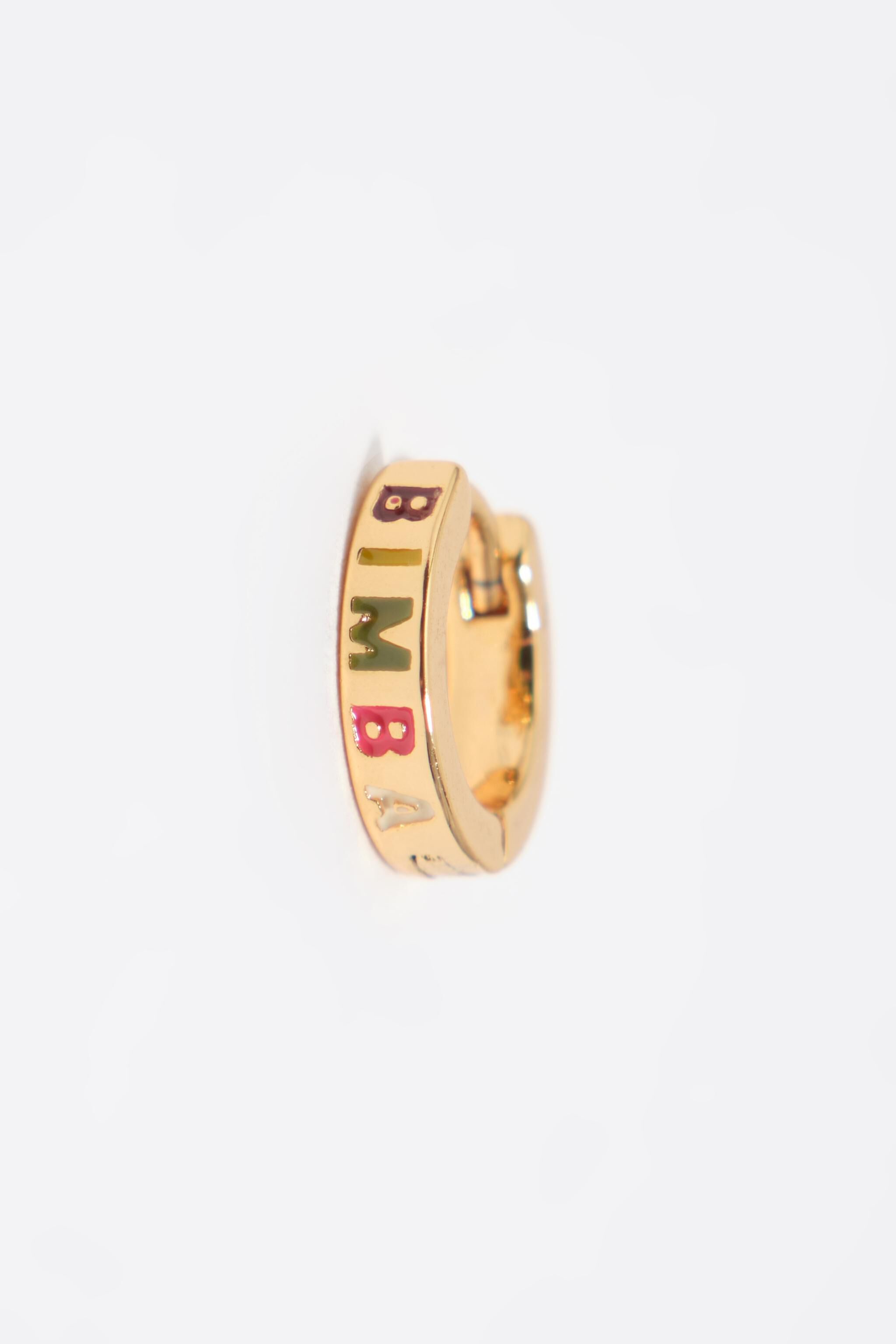 Aros mini con logo multicolor dorado