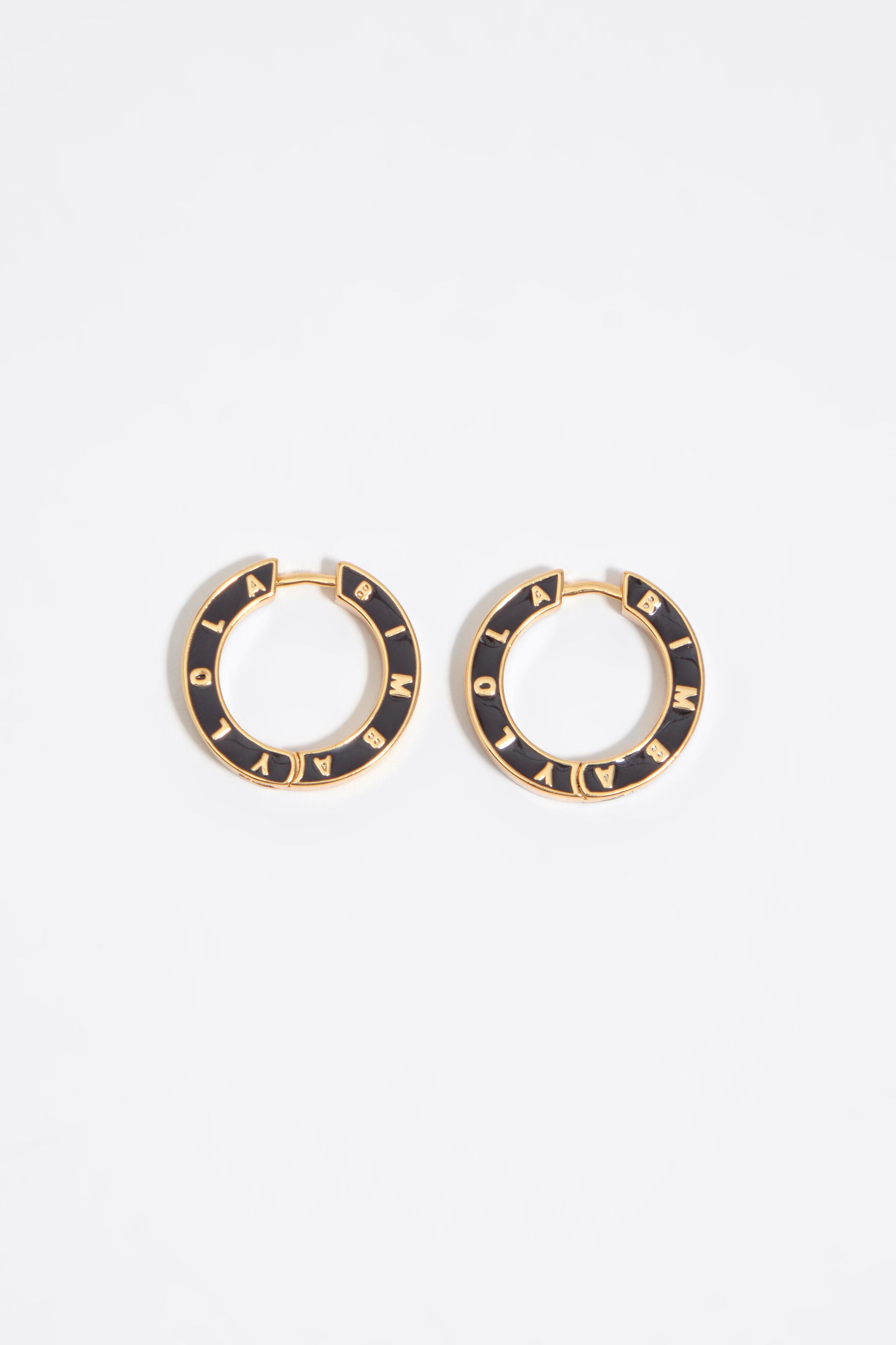 Aros de oreja con logo marrón