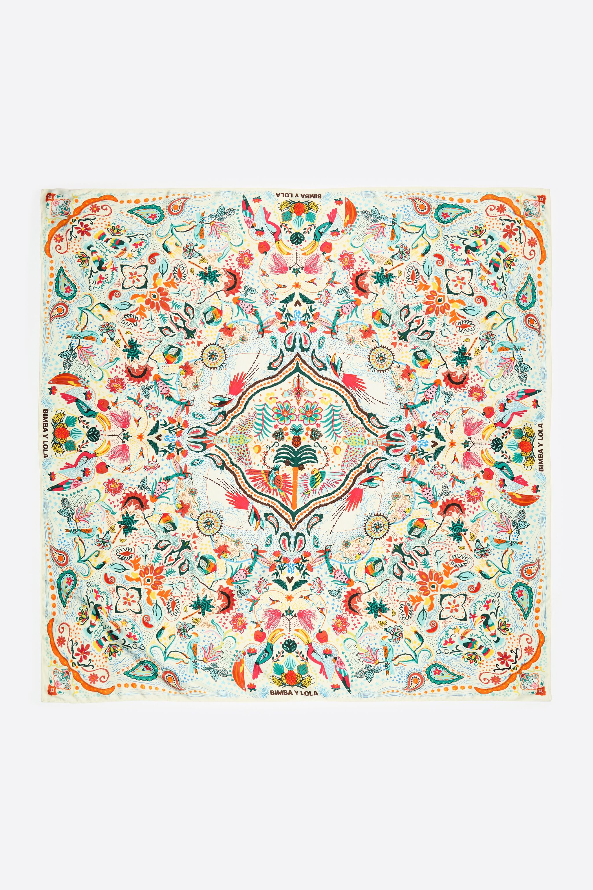 Pashmina de aves tropicales blancas