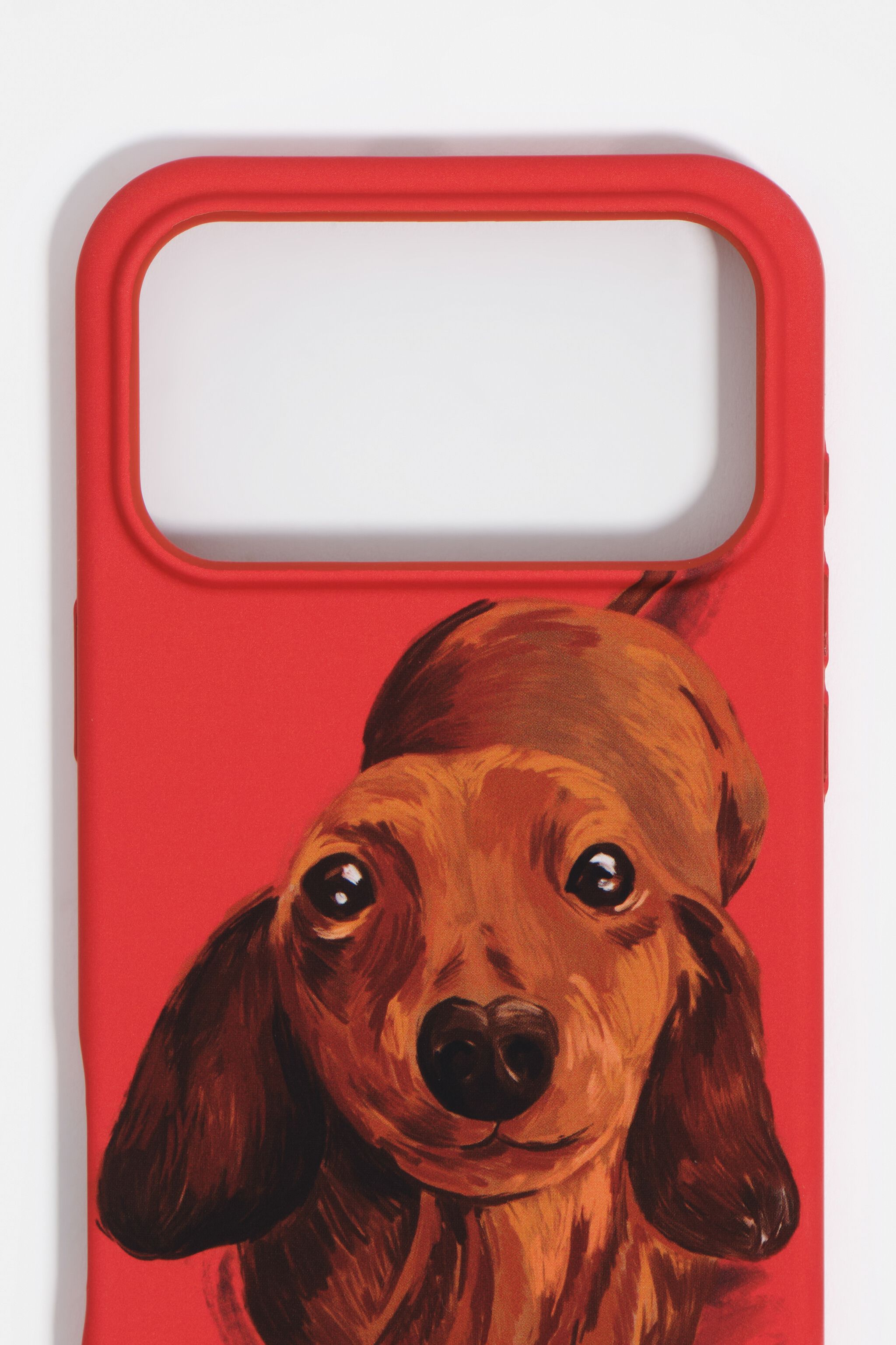 Funda rígida para iPhone 17 Pro Max de dachshund rojo