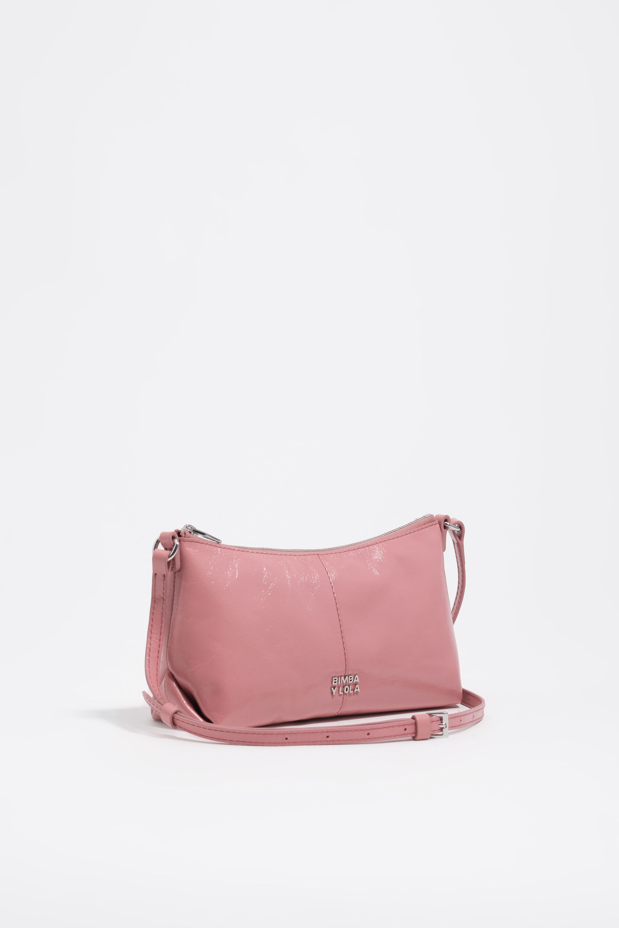 Bolso mini de cuero rosa