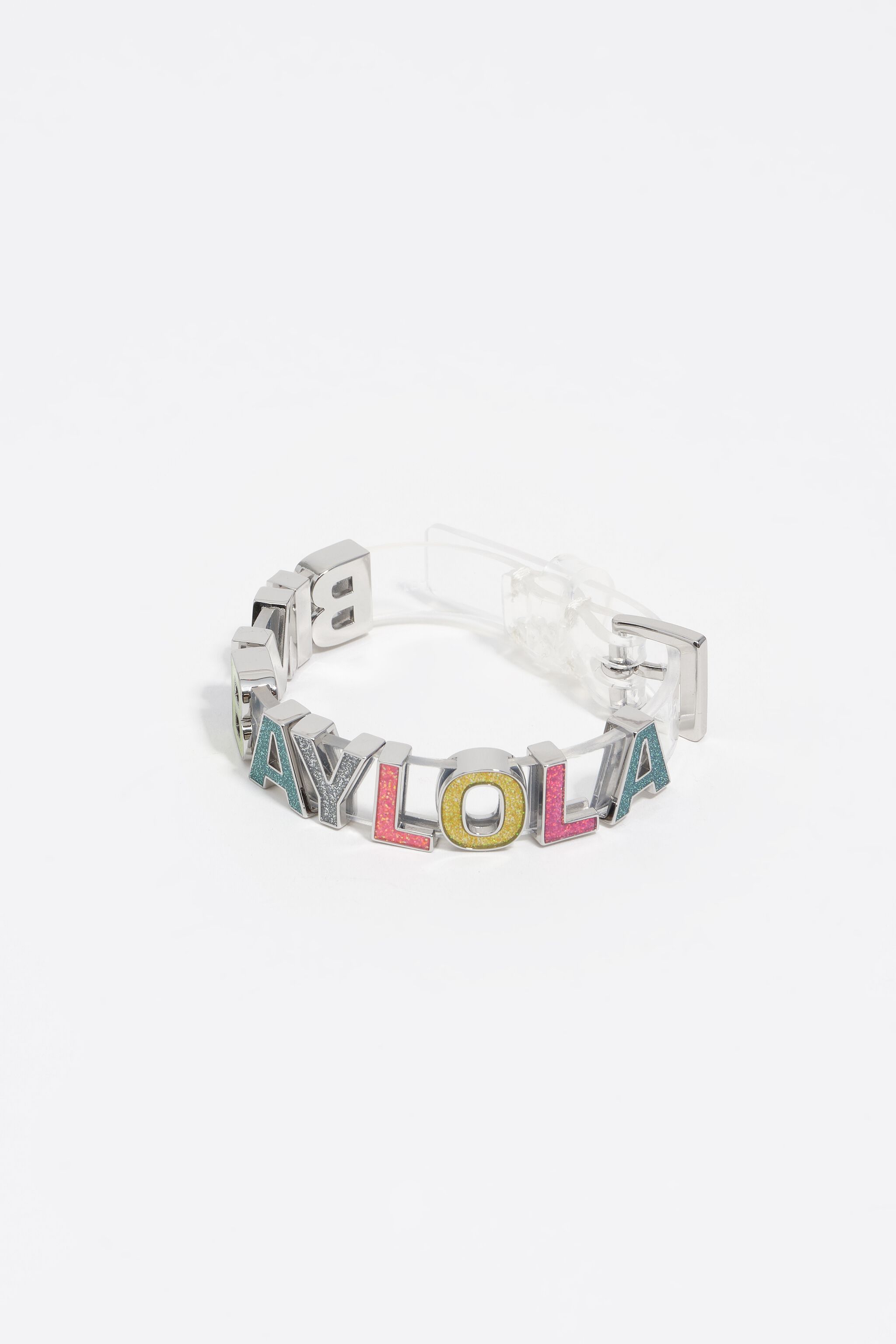 Pulsera de correa con logotipo brillante multicolor