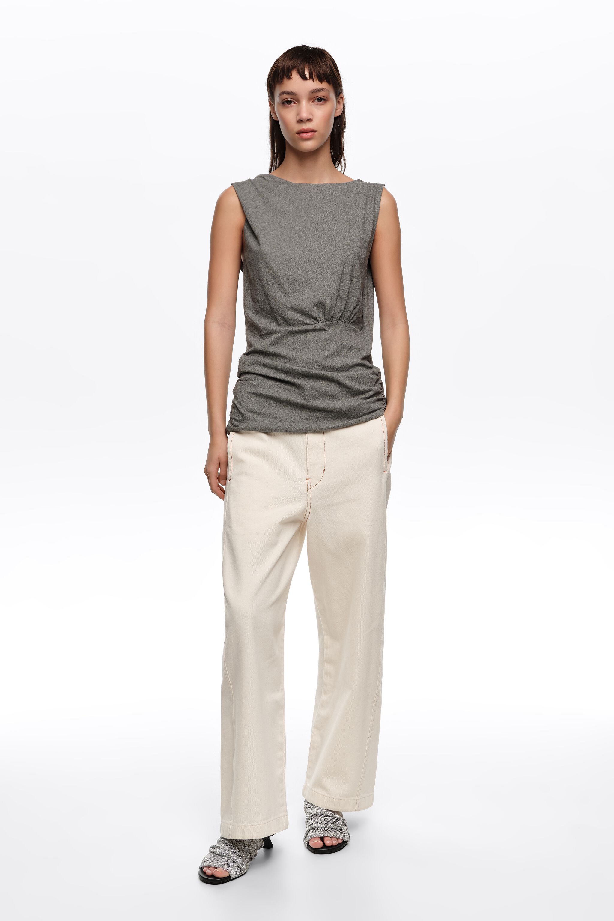 BARREL - Jeans ecru