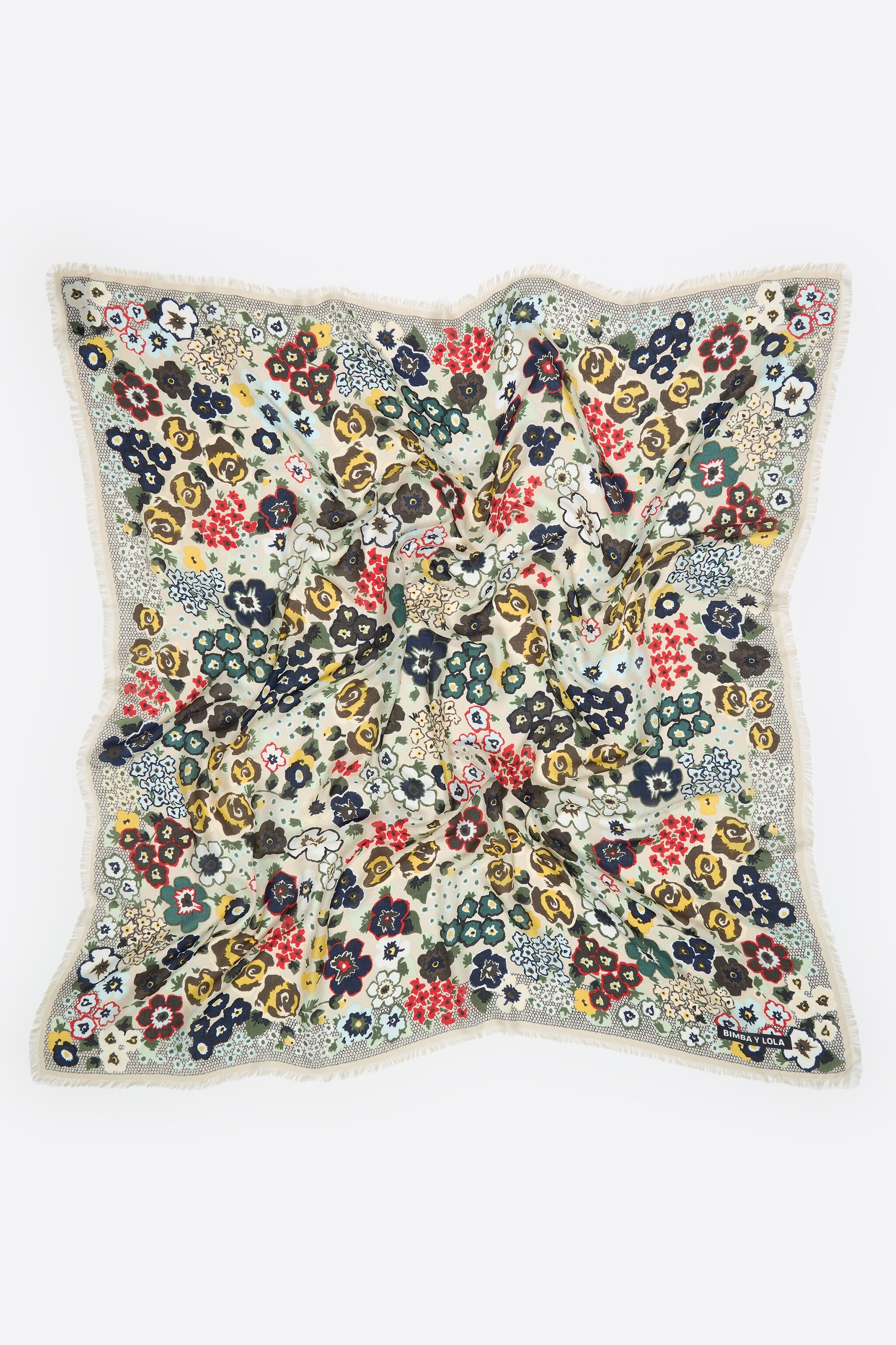 Chal de jardín floral beige
