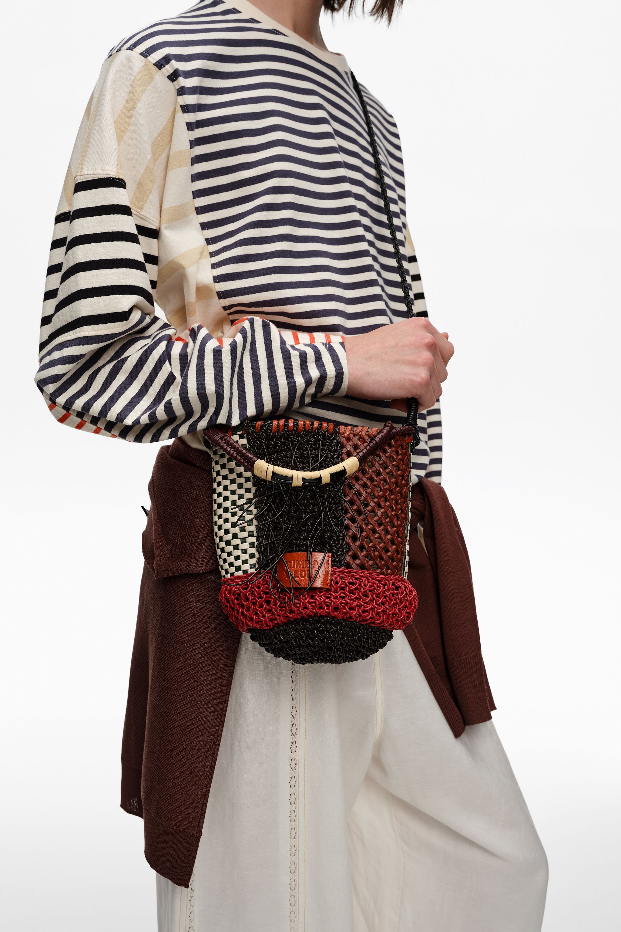 Bolso bandolera de patchwork rojo
