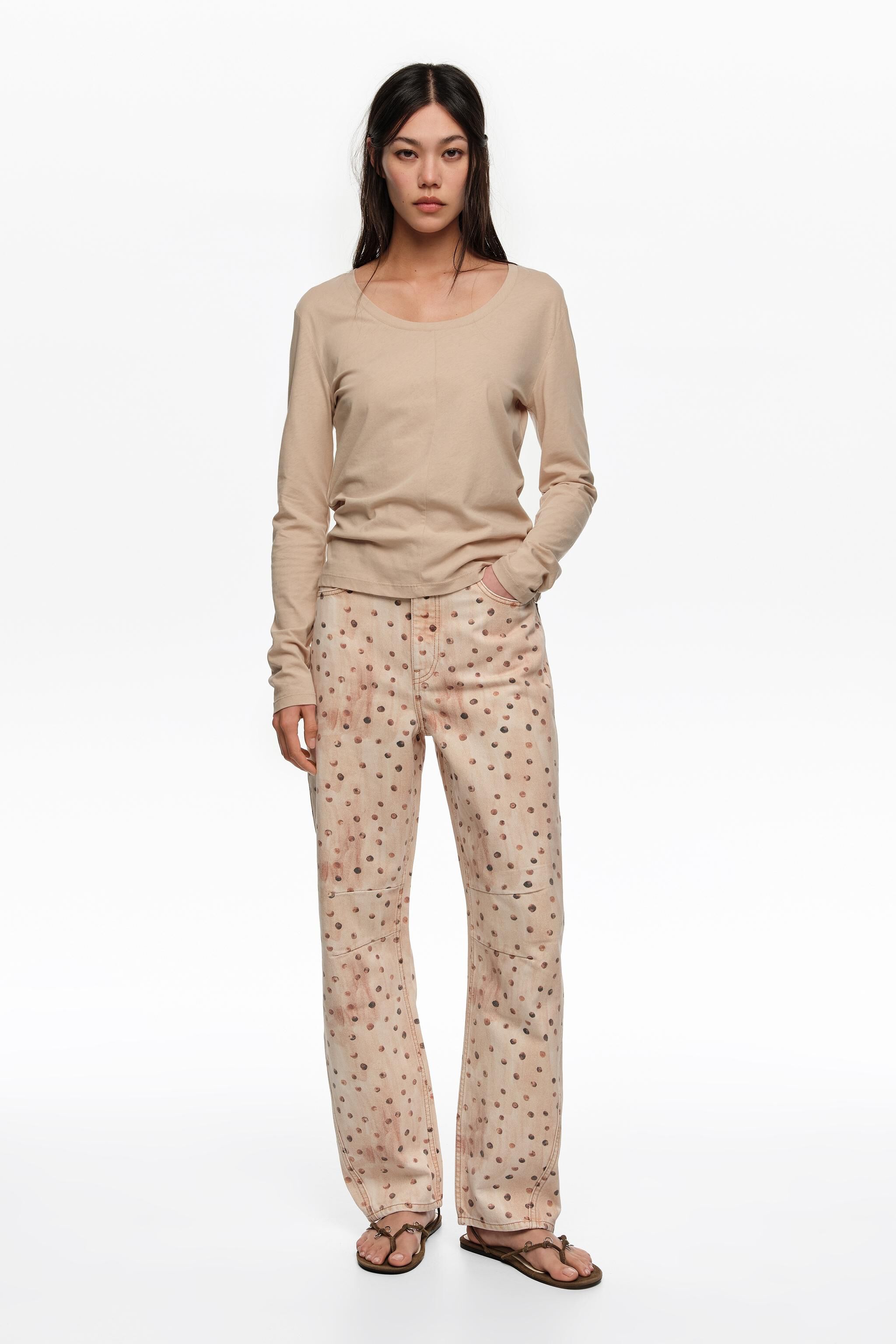 BARREL - Pantalones vaqueros de algodón con puntos de acuarela