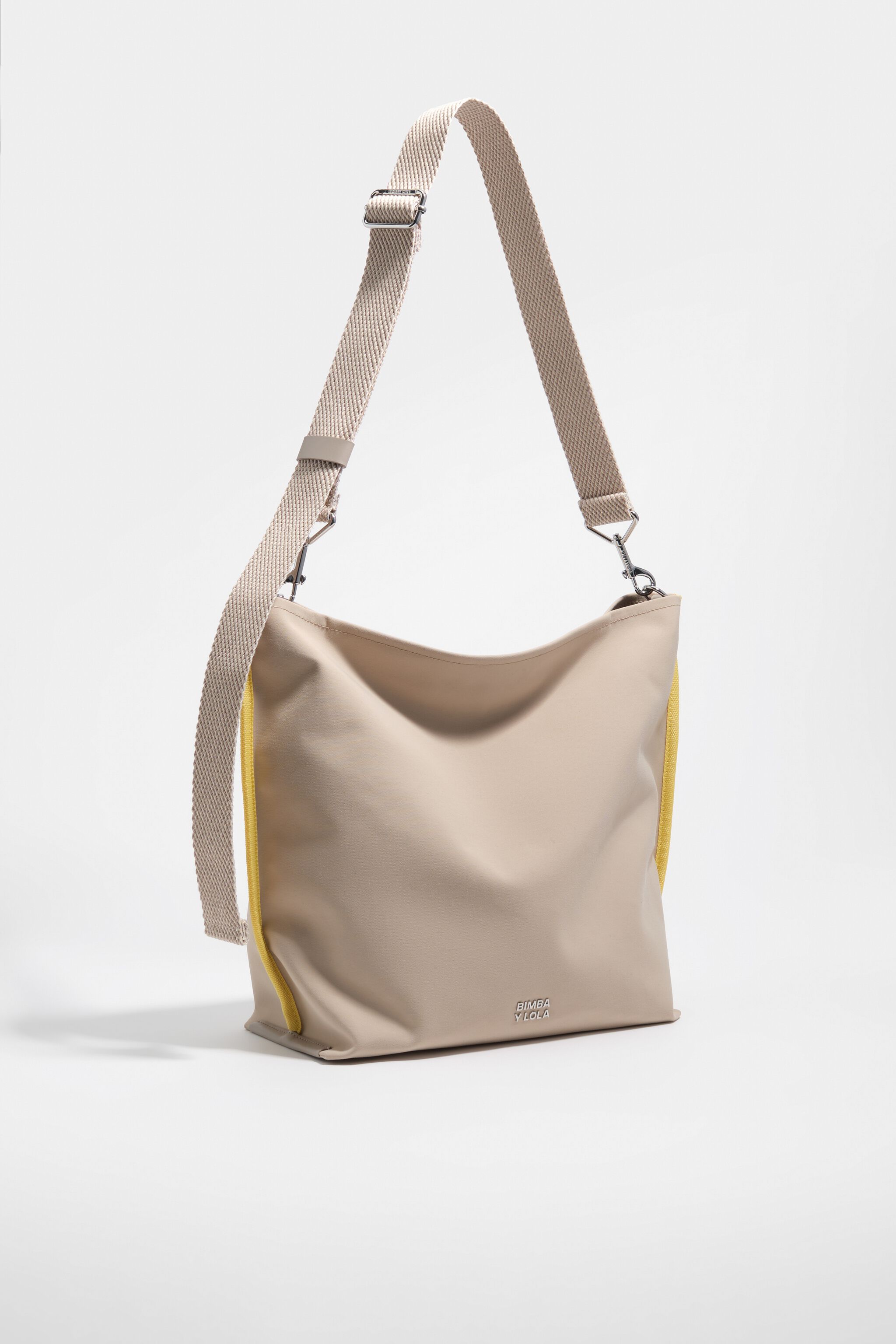 Bolso Carlino de gabardina arena mediana