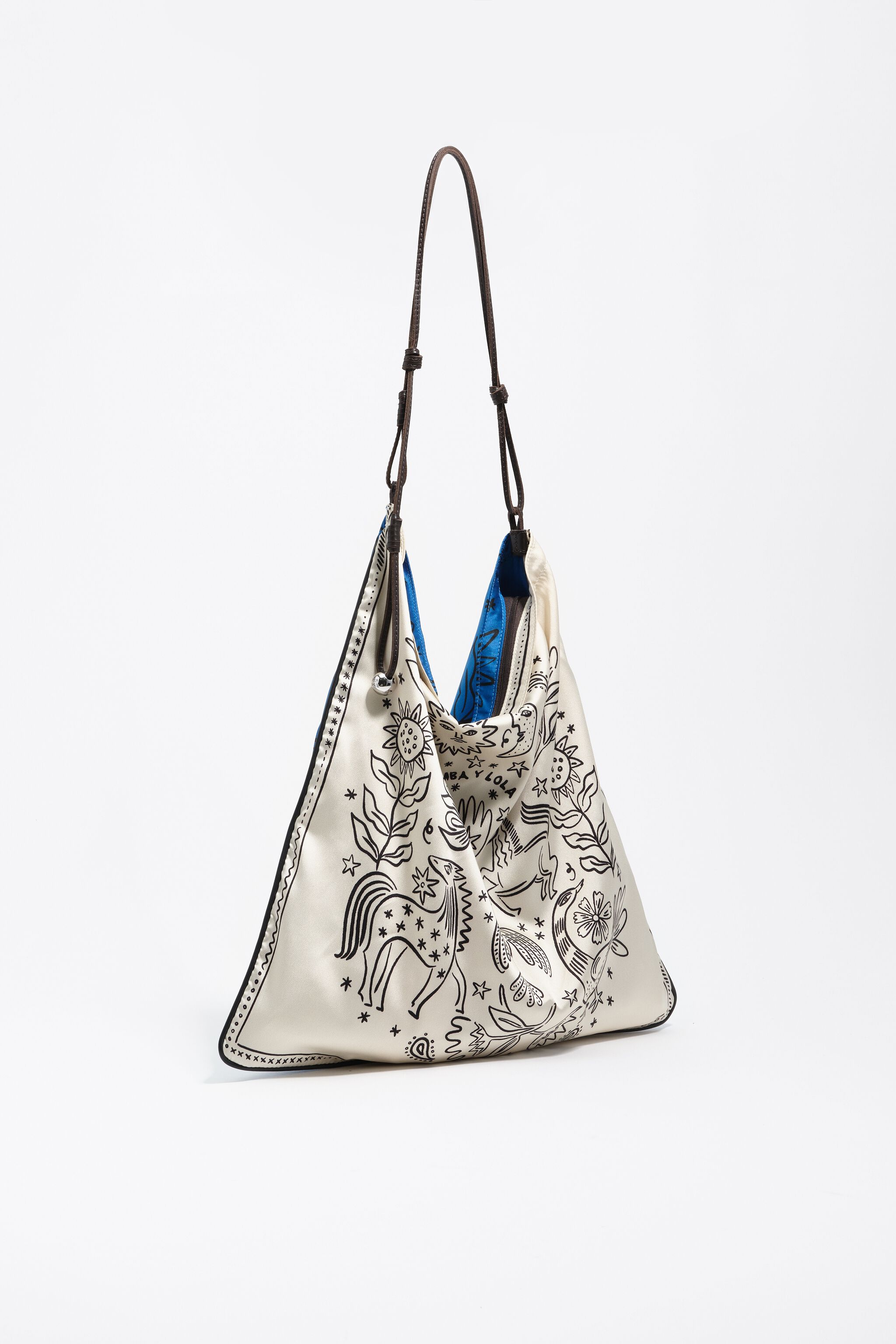 Bolso de pañuelo esotérico de color marfil mediano