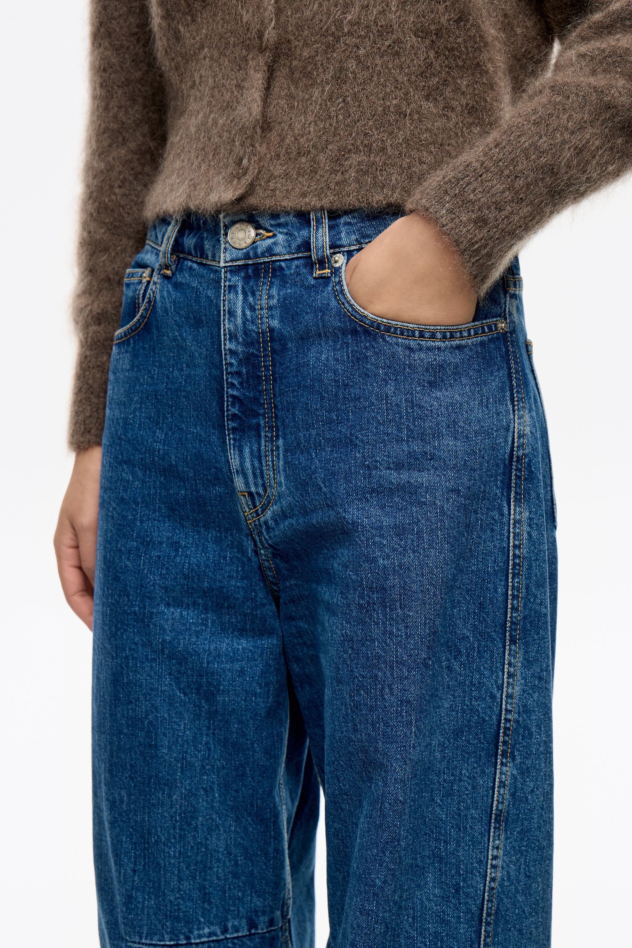 BARREL - Jeans azul de cintura media
