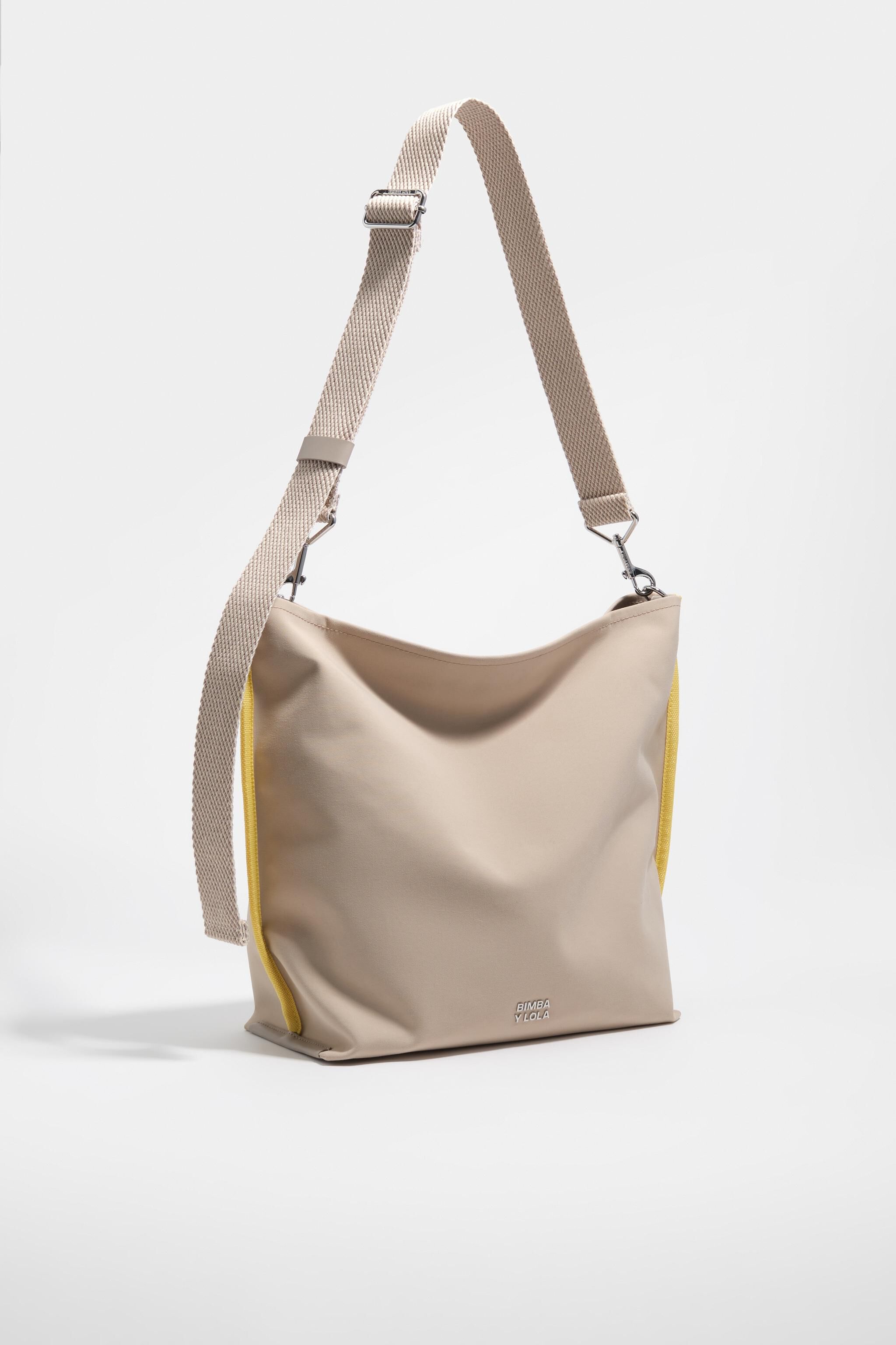 Bolso gabardina arena medio Carlino
