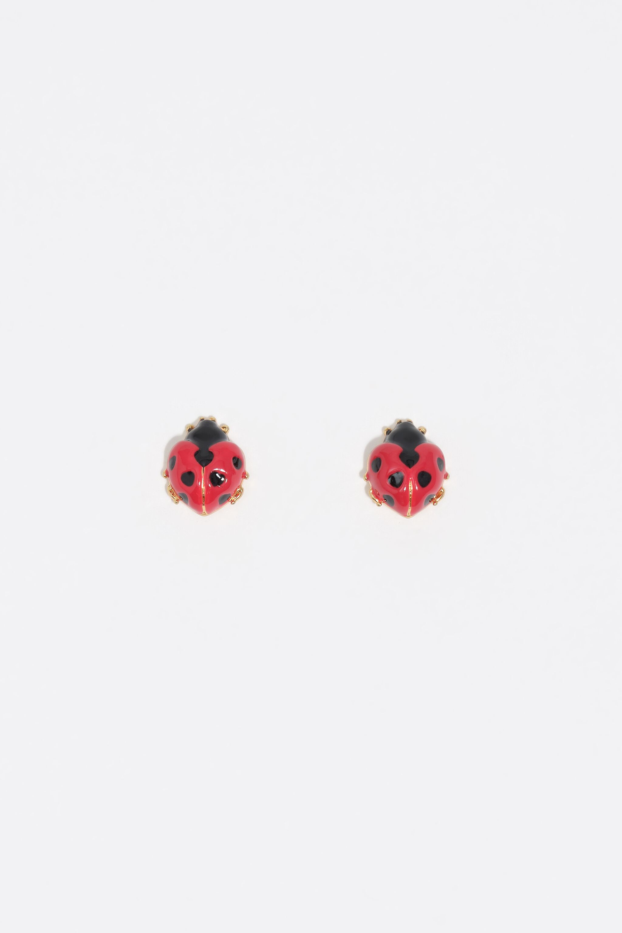 Pendientes de mariquita roja mini