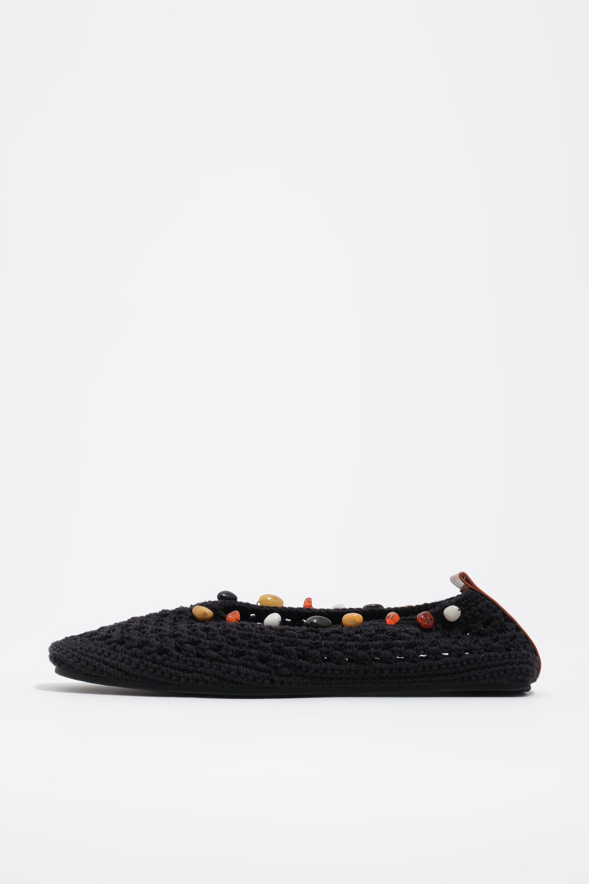 Ballerina negra de punto con piedras