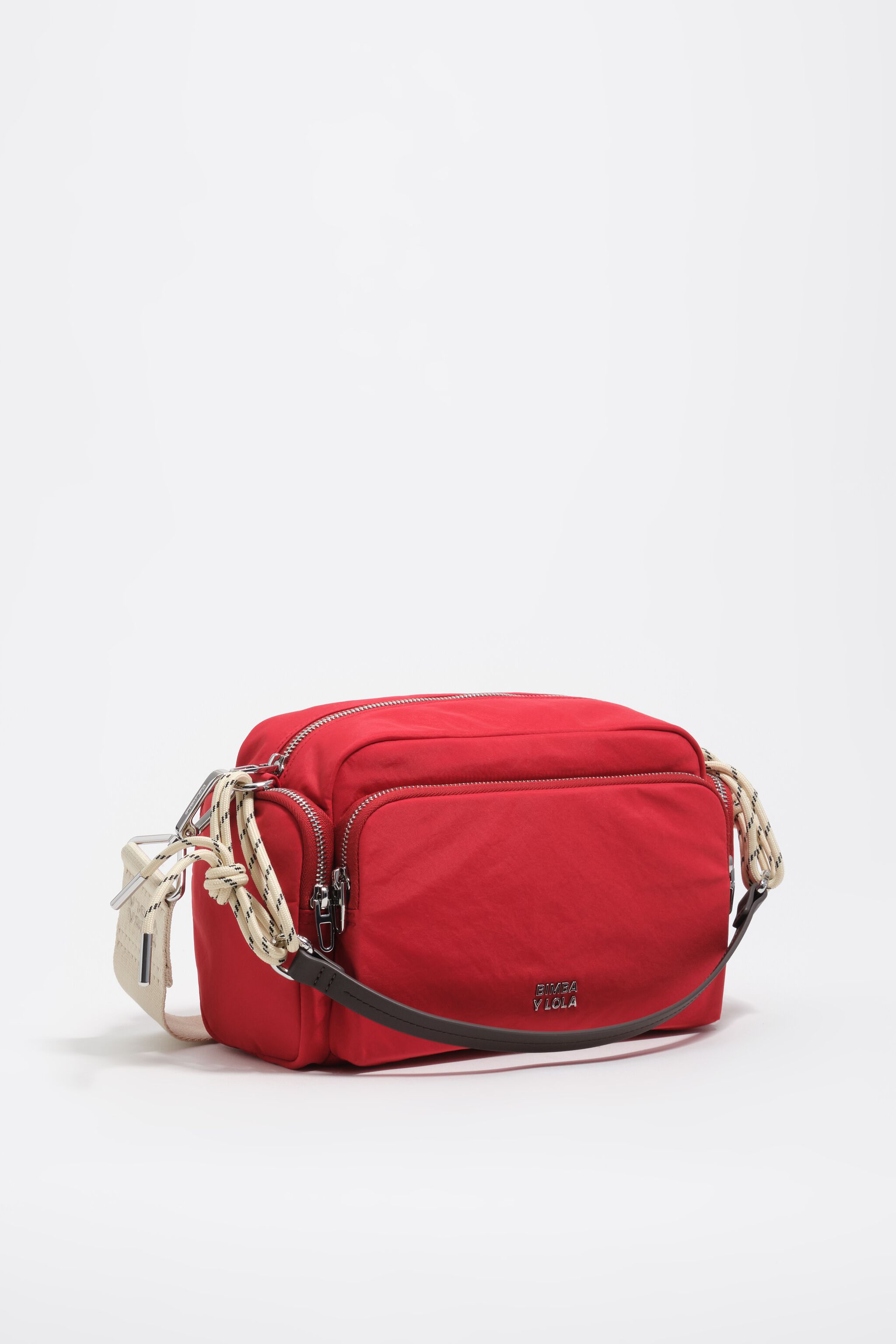 Bolsa de bolsillo de nailon rojo mediano