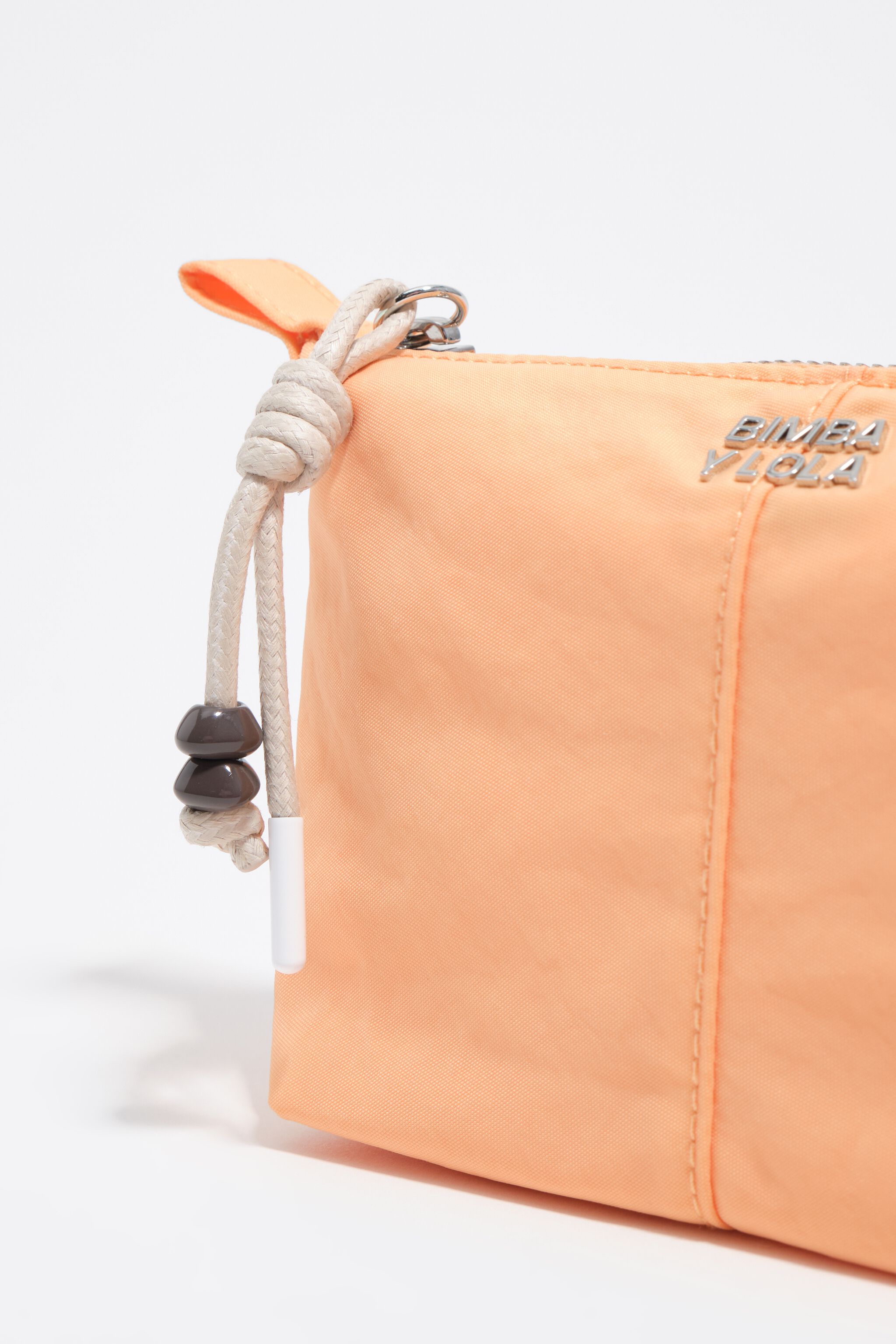 Pequeña bolsa de maquillaje de sorbete naranja de nailon Trapecio