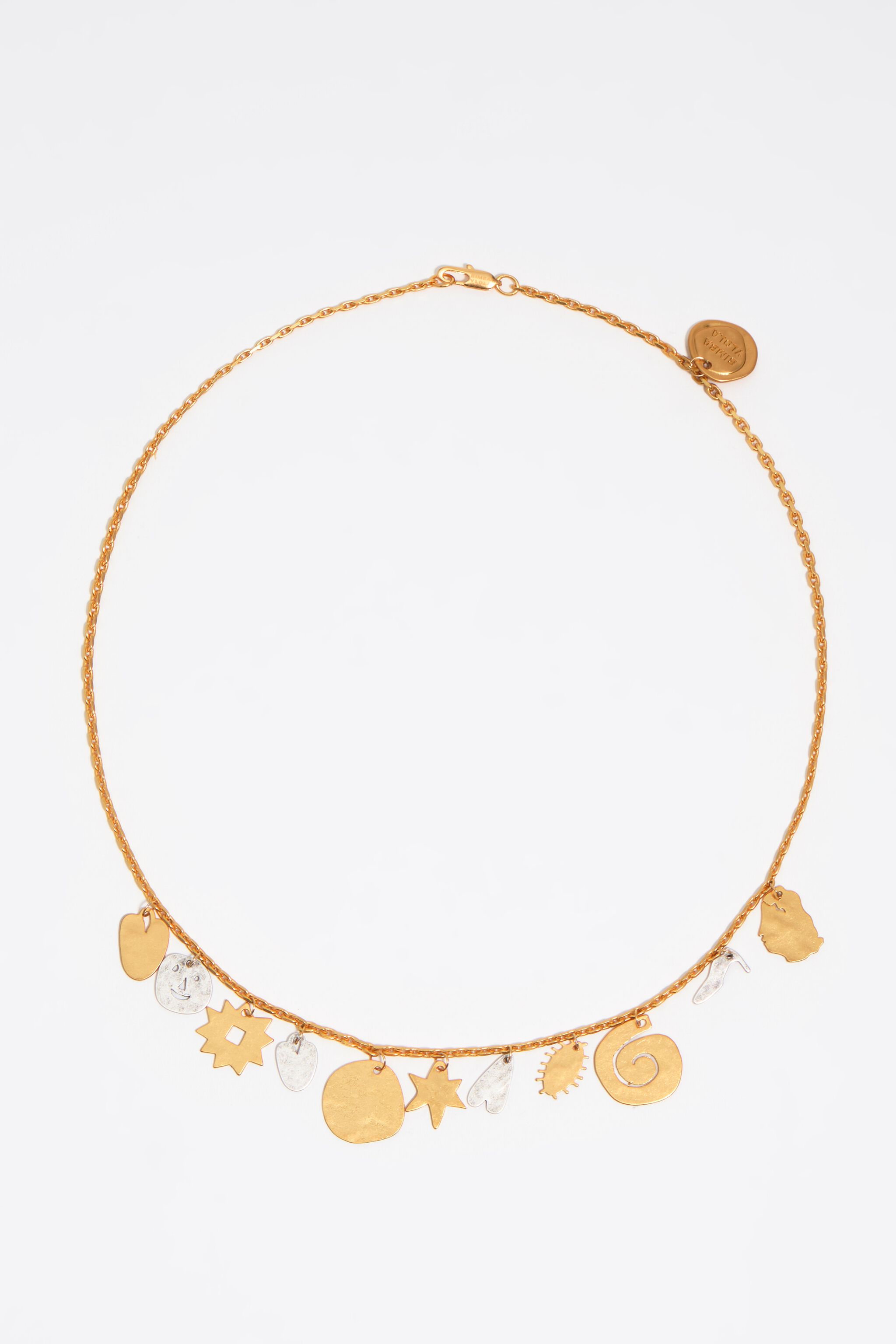 Collar de silueta metálica bicolor