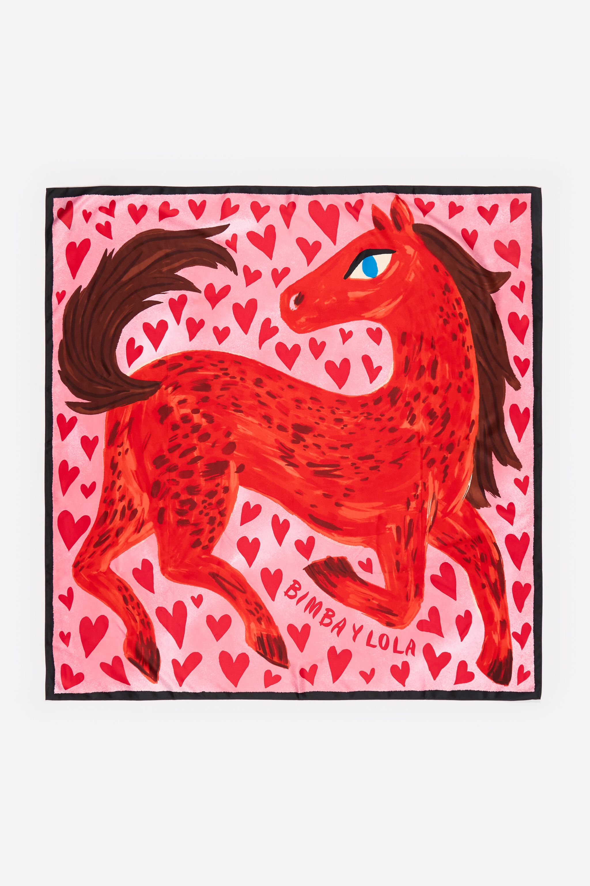 Bufanda con caballo y corazones