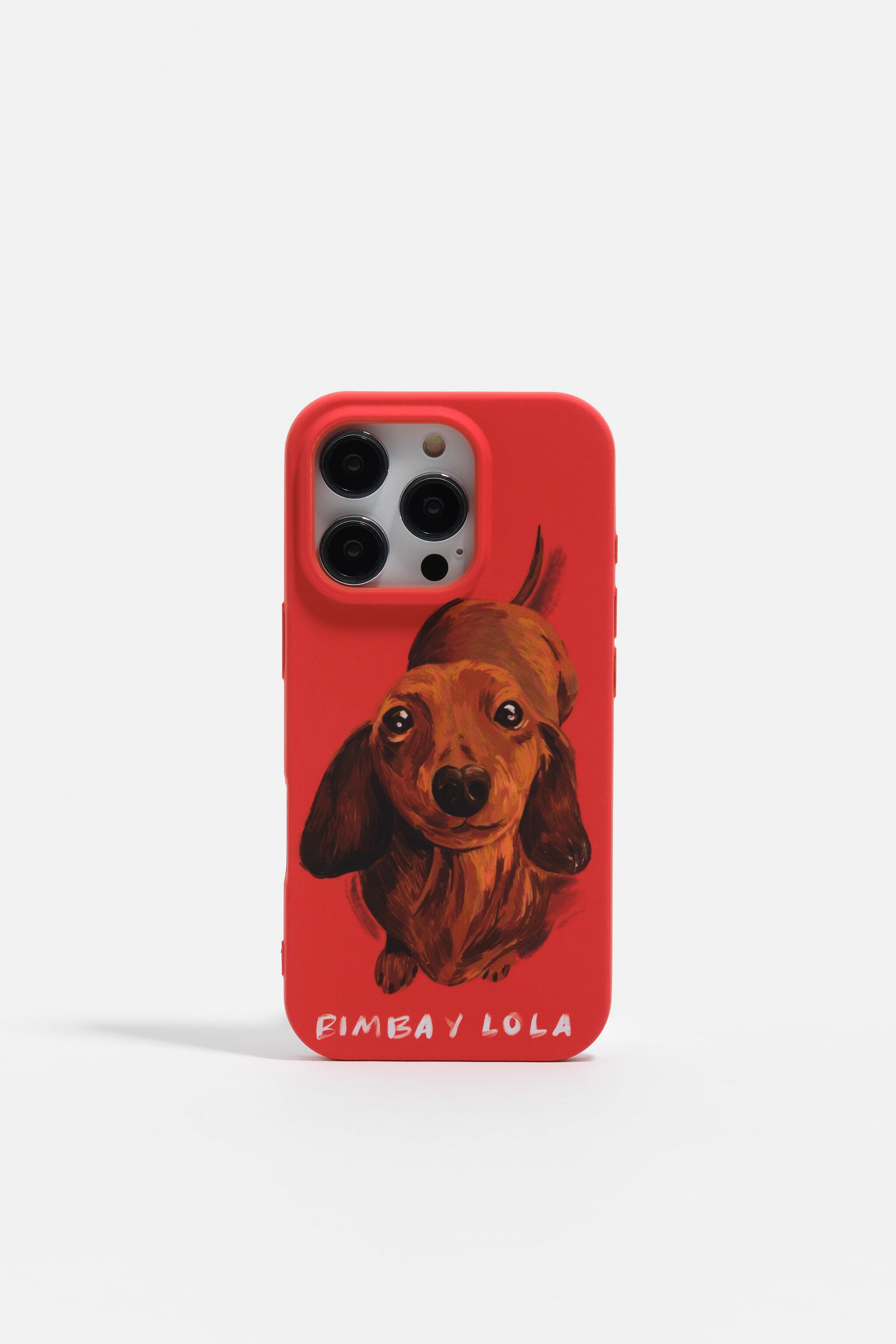 Funda rígida para iPhone 16 Pro de dachshund rojo