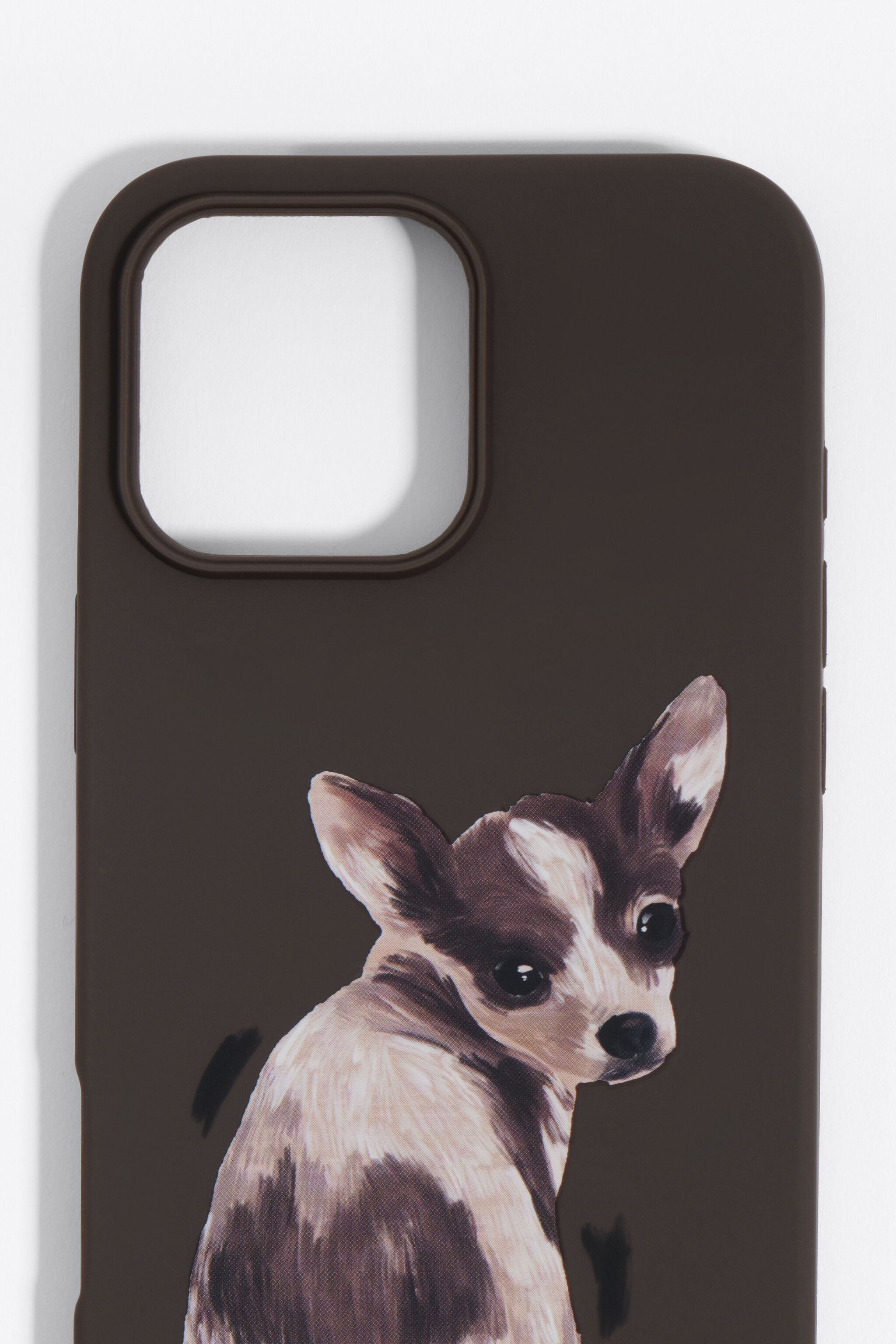 Funda dura para iPhone 16 PRO MAX con diseño de chihuahua de chocolate