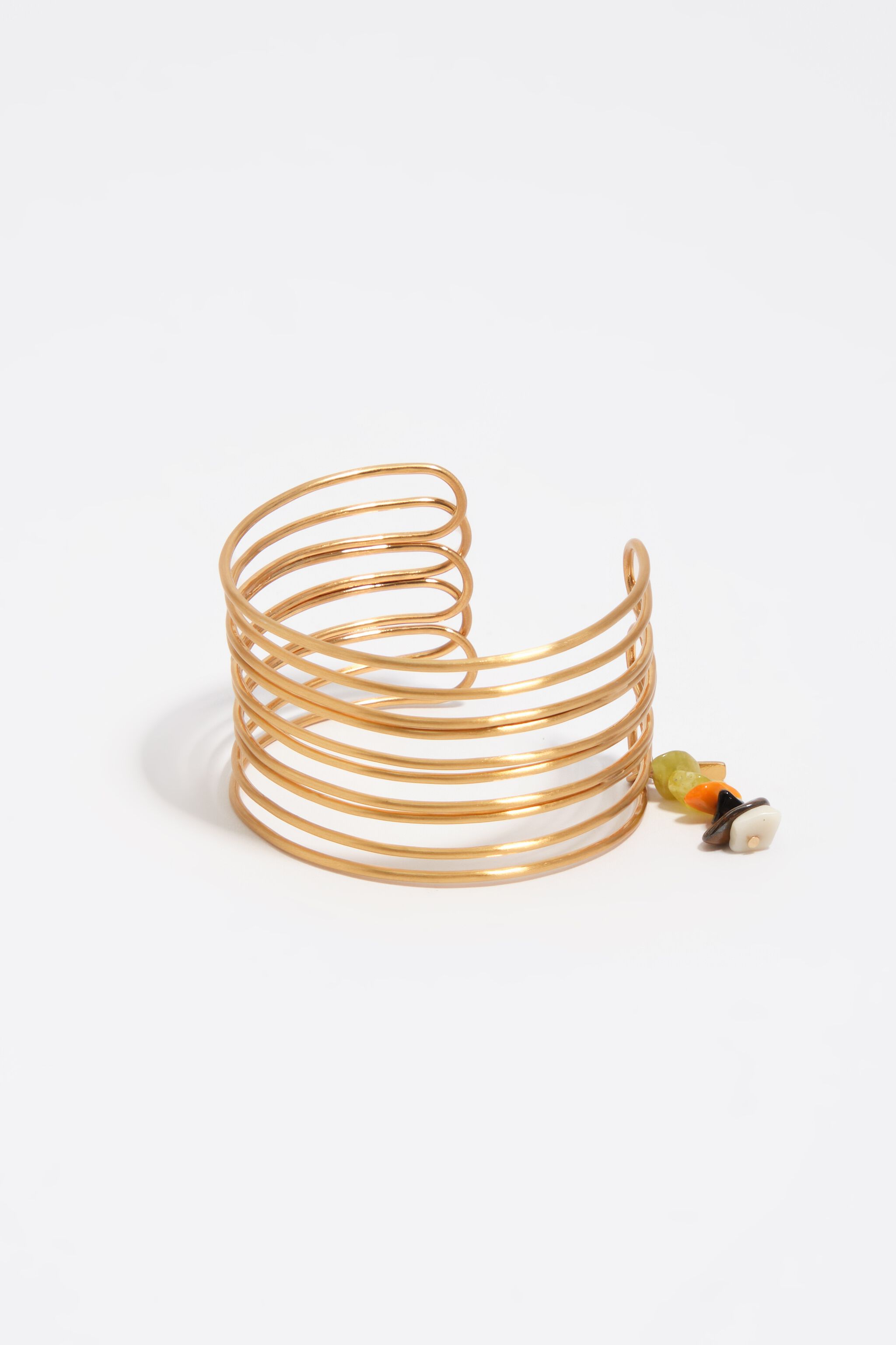 Pulsera de banda con textura de oro envejecido
