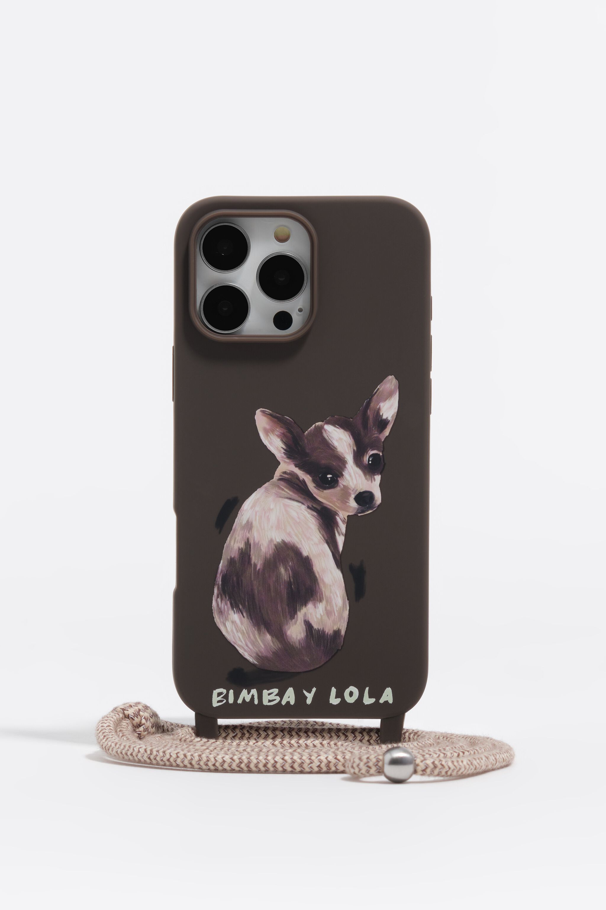 Funda dura para iPhone 16 PRO MAX con diseño de chihuahua de chocolate