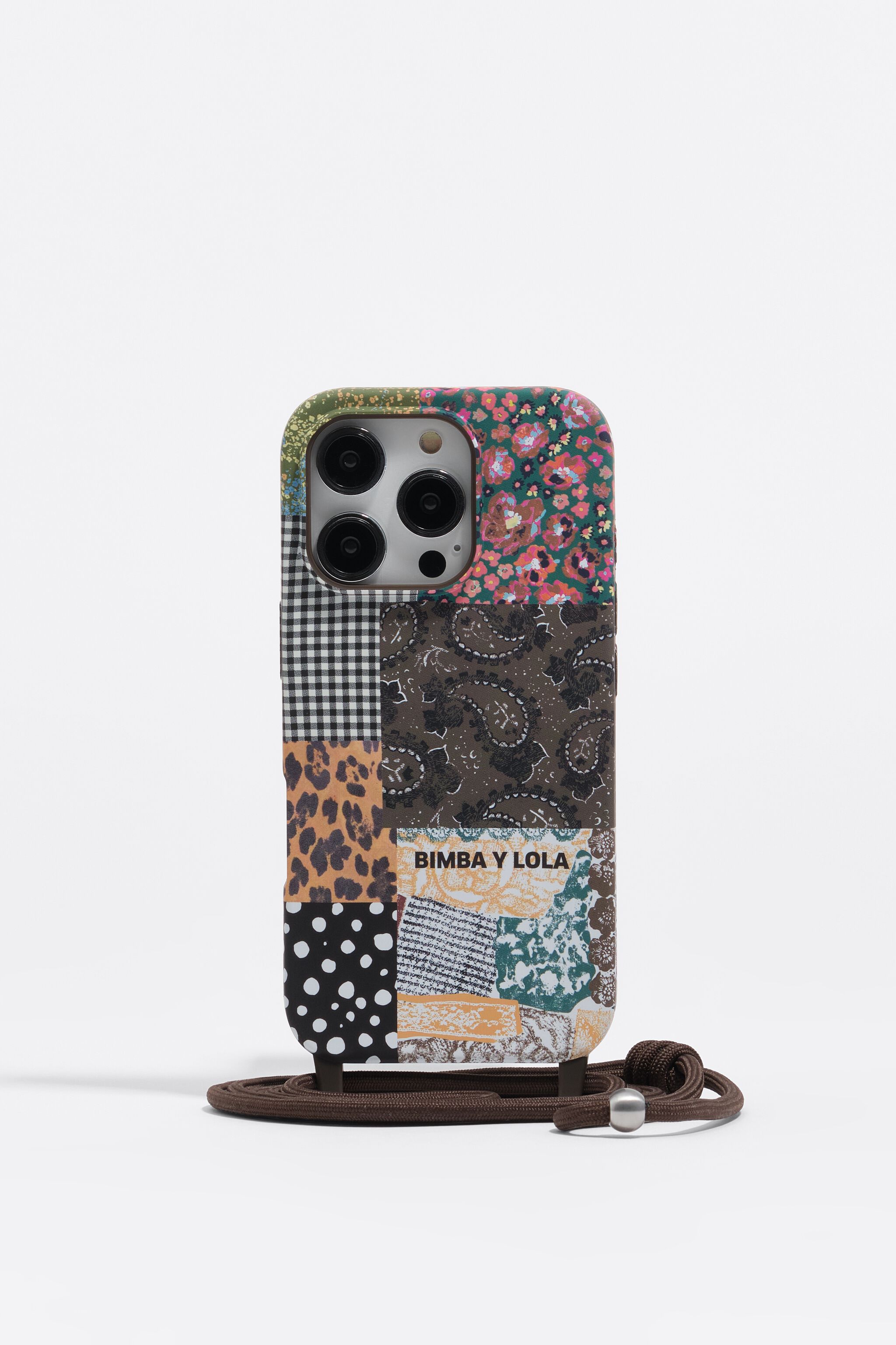 Funda rígida para iPhone 16 Pro con diseño de patchwork