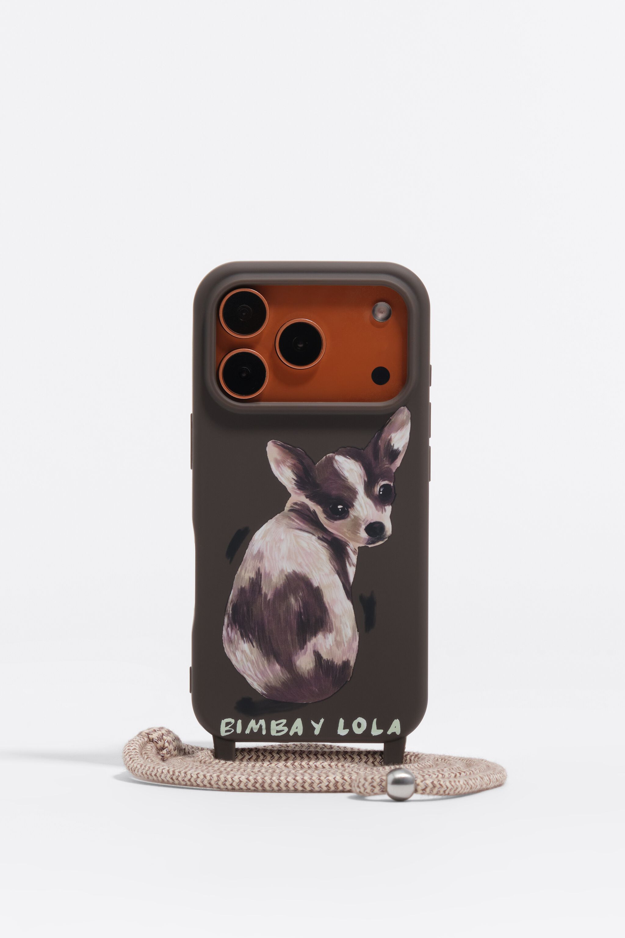 Funda dura para iPhone 17 PRO con diseño de chihuahua de chocolate