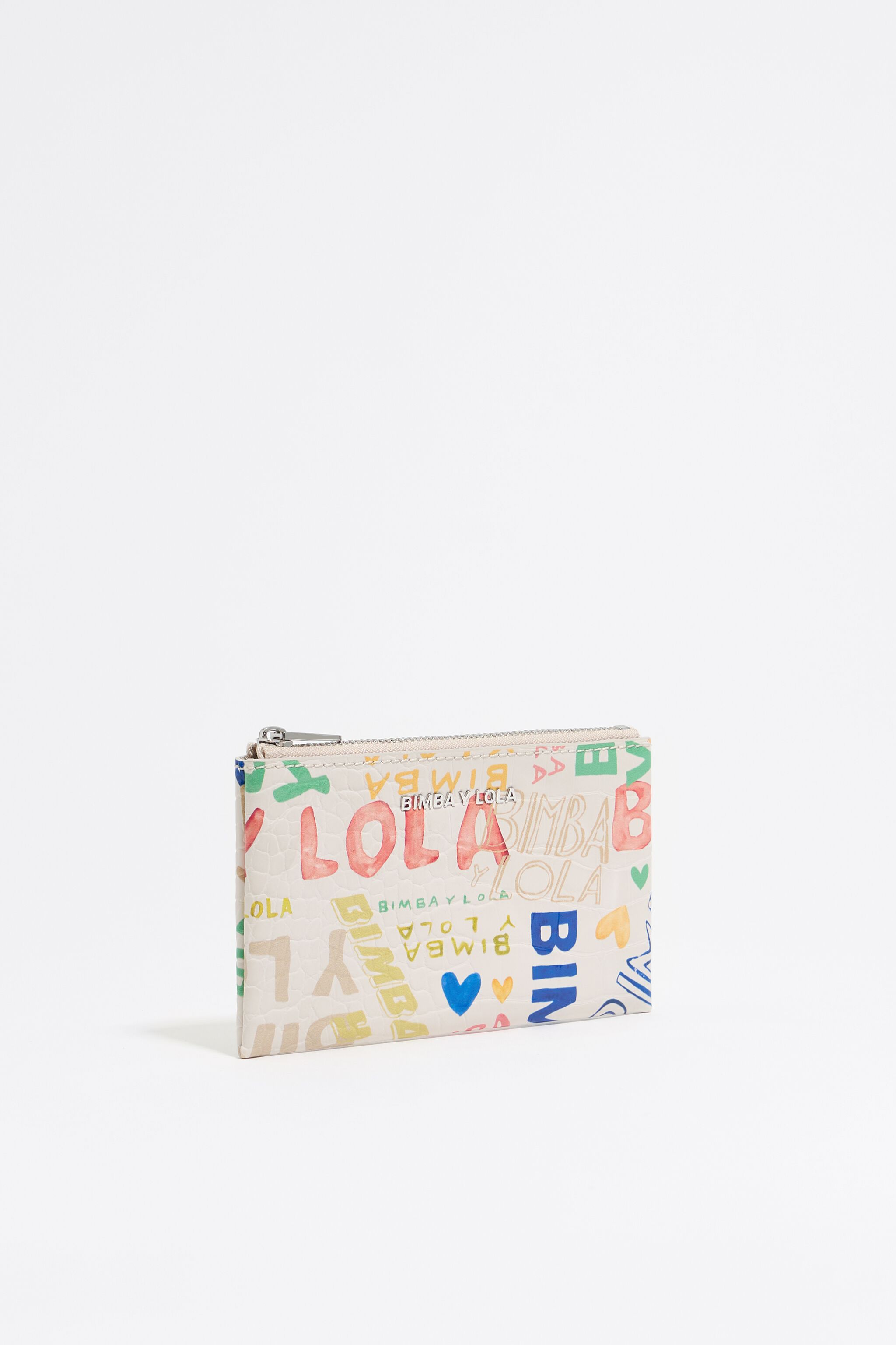 Monedero con estampado de logotipos BIMBA Ivory