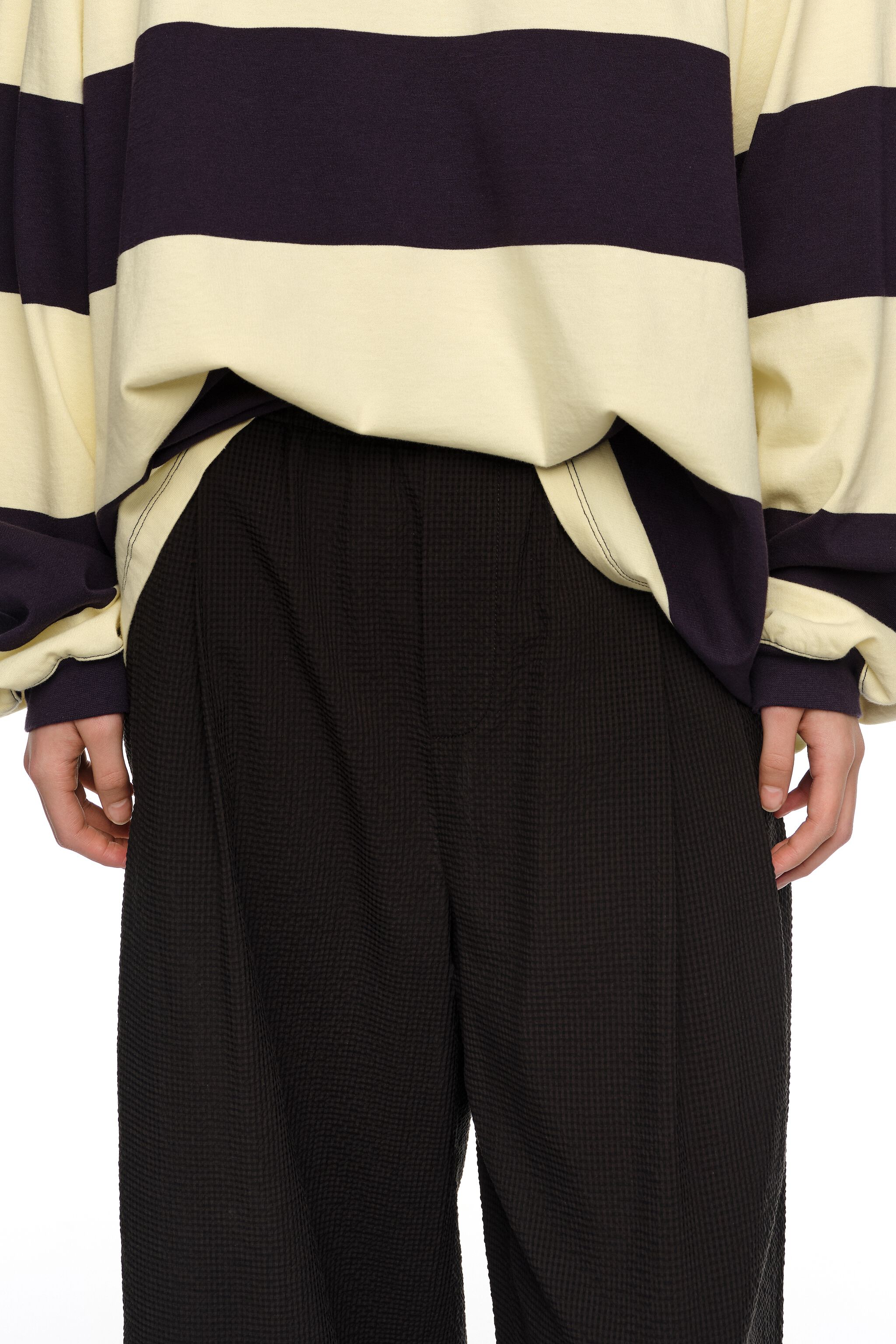 Pantalones bombachos con textura negros