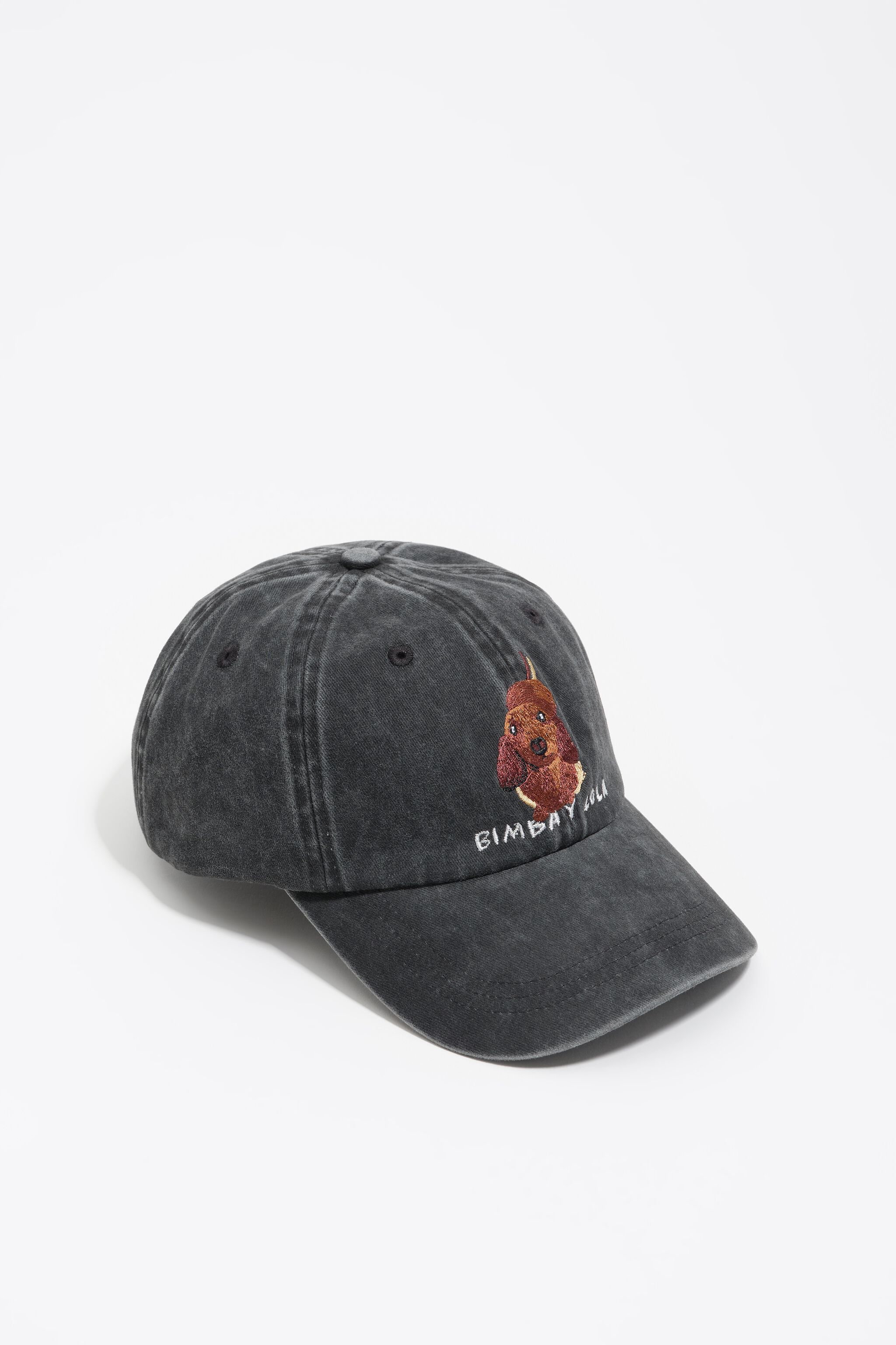 Gorra de algodón lavado con diseño de dachshund