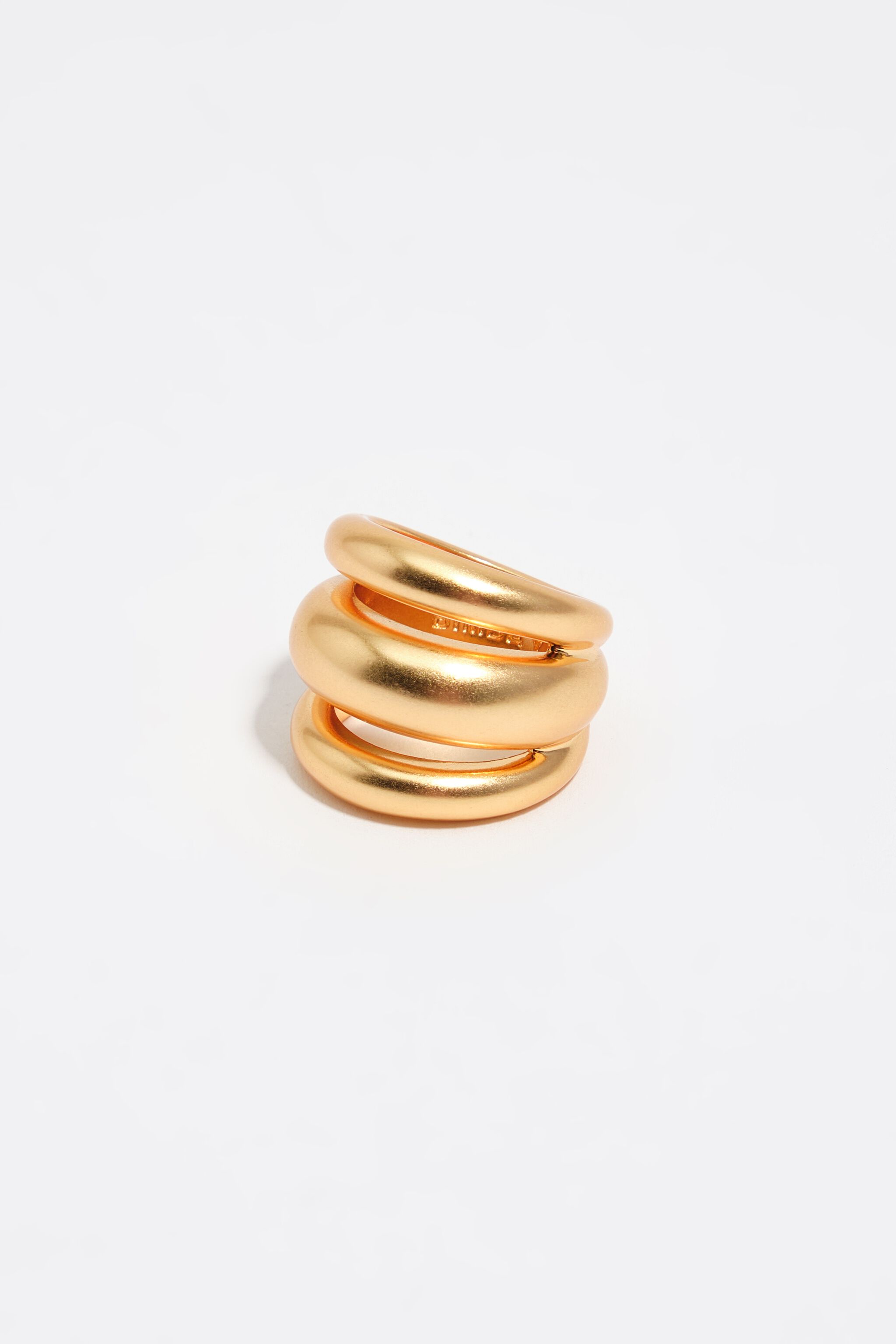 Anillo de bandas doradas mate