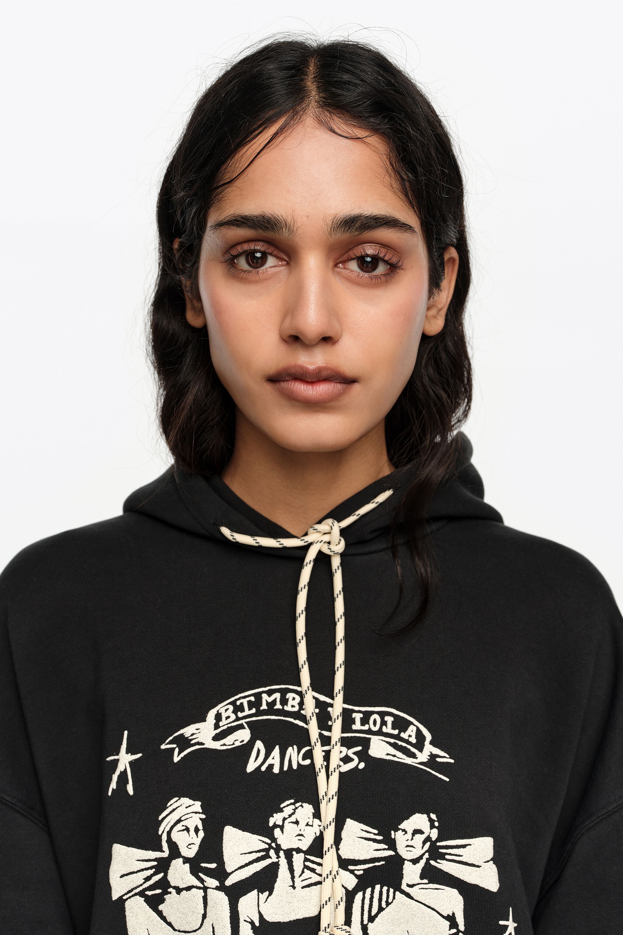 Sudadera con capucha con logo de Dancers lavada en negro
